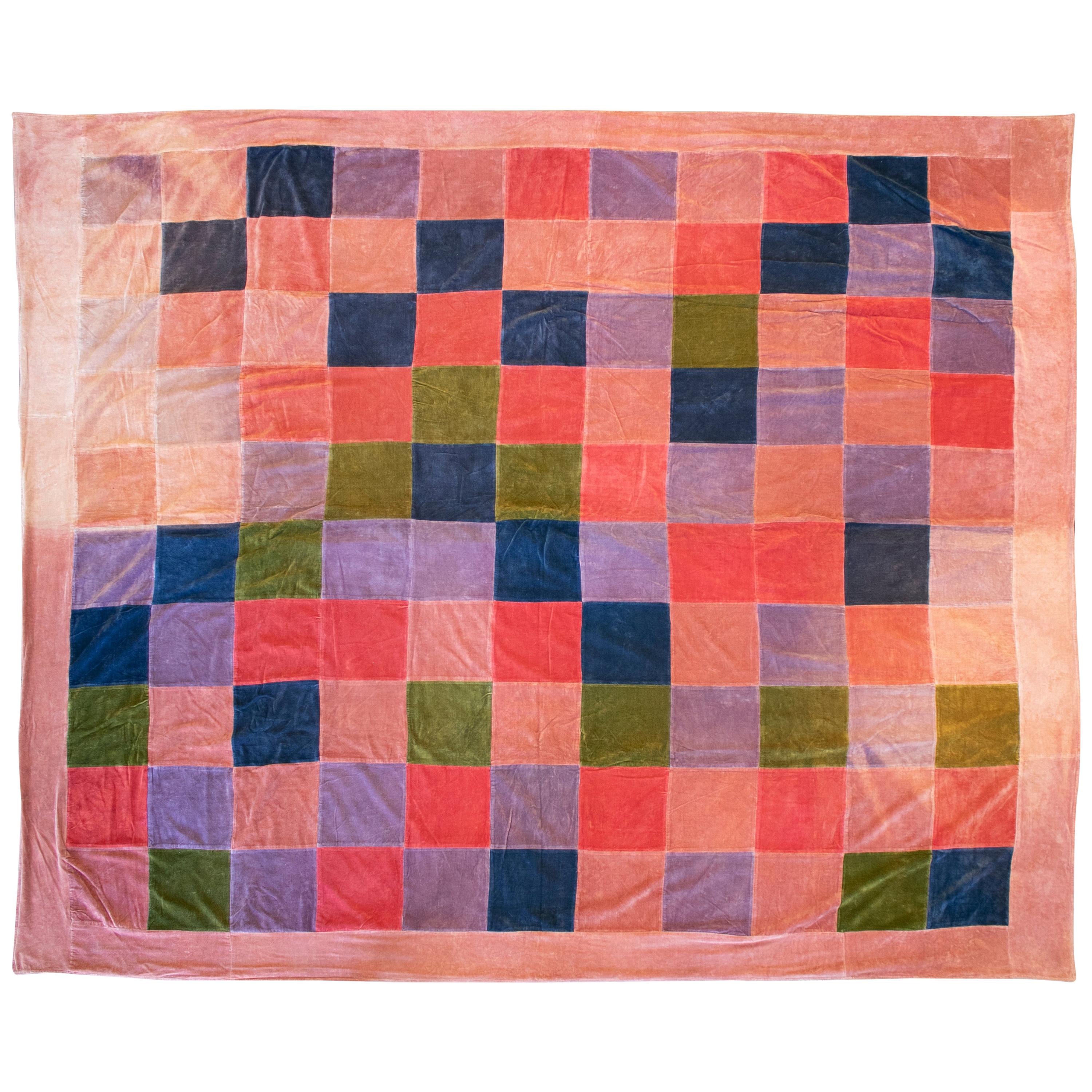 tapisserie indienne des années 1980:: cousue à la main et en patchwork