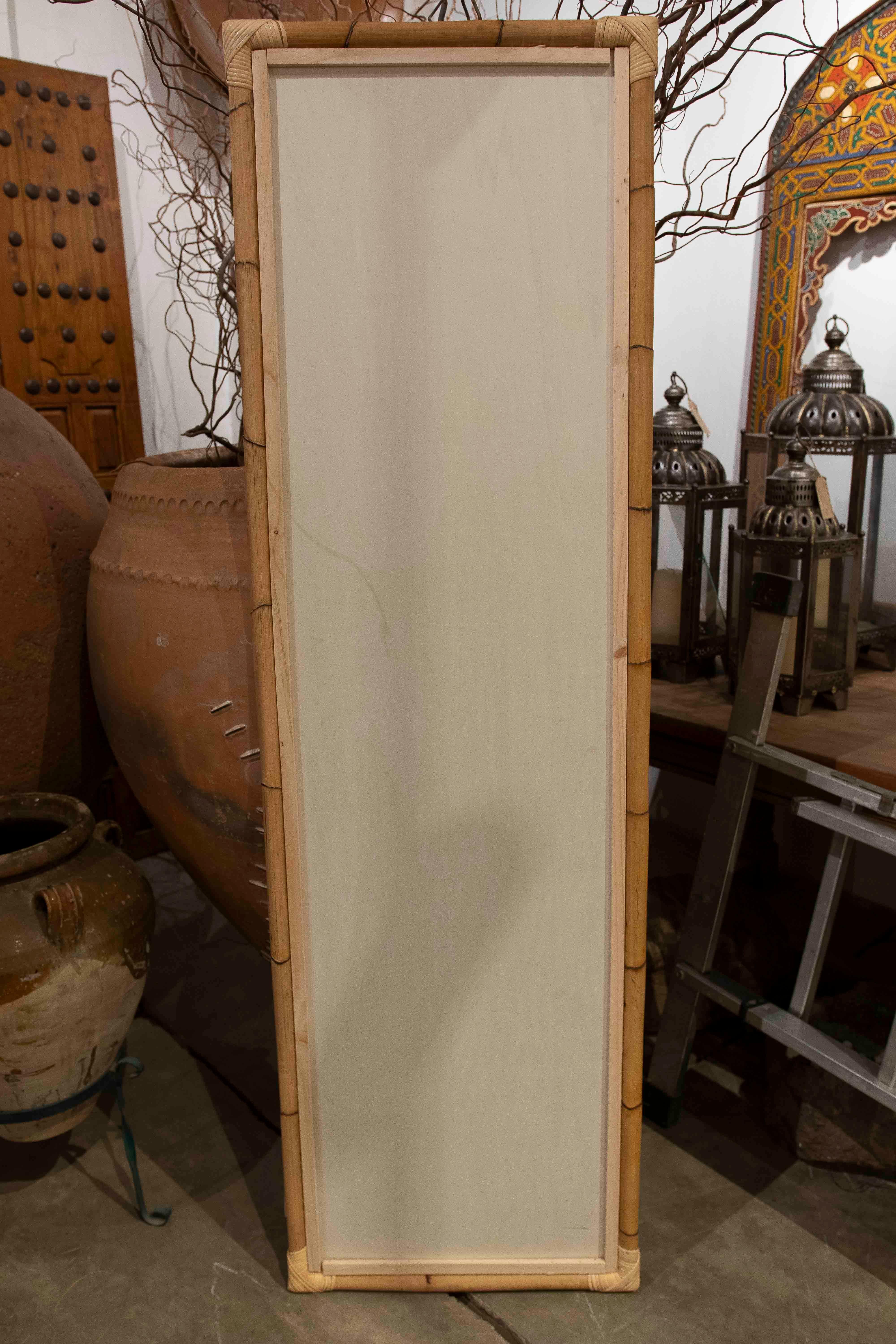 1980s Indo-Persian Decorative Panel with Exotic Birds and Bamboo Frame For Sale 9