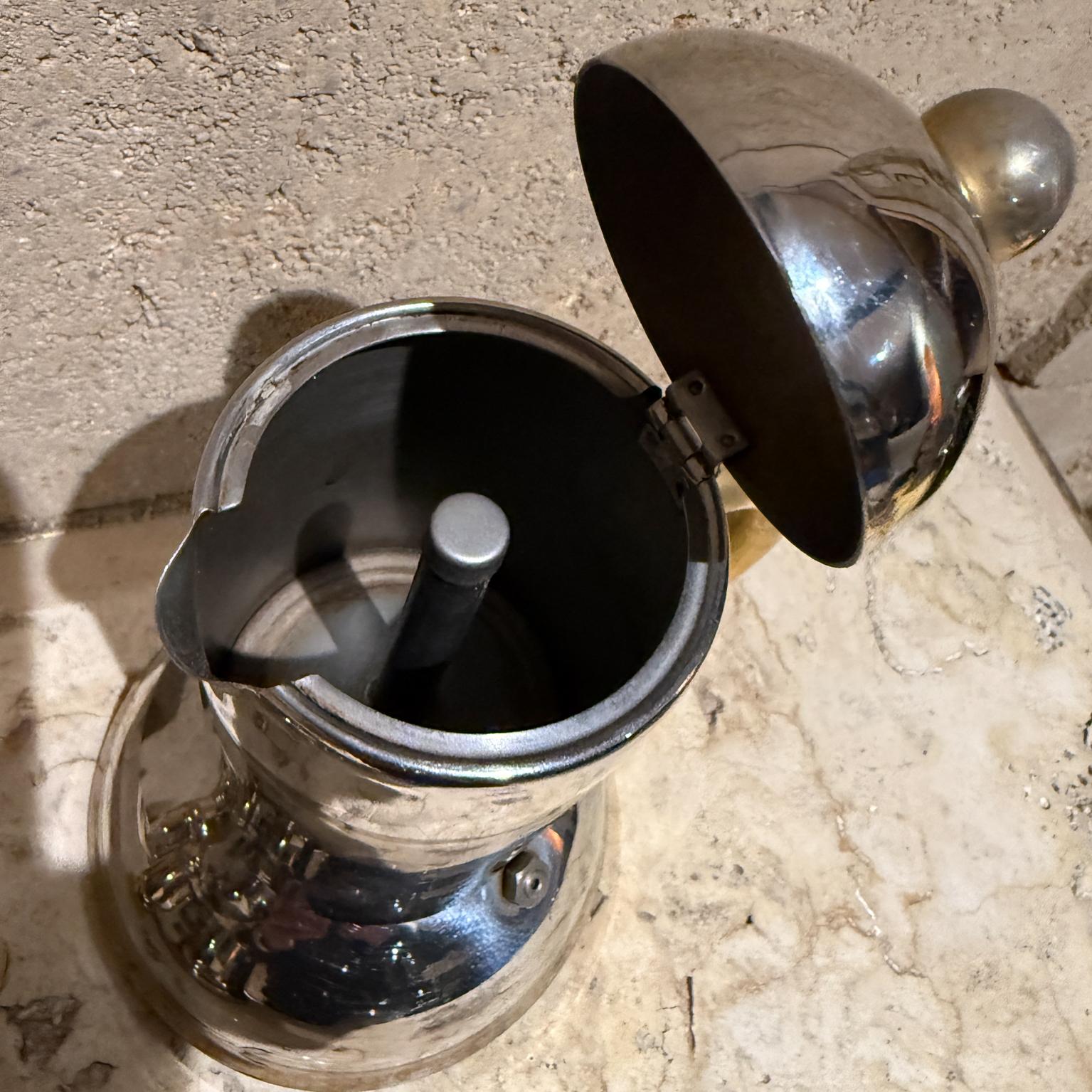 1980er Jahre Inoxpran Italienische Kaffee Moka Kanne Creamer Zucker Set im Angebot 4