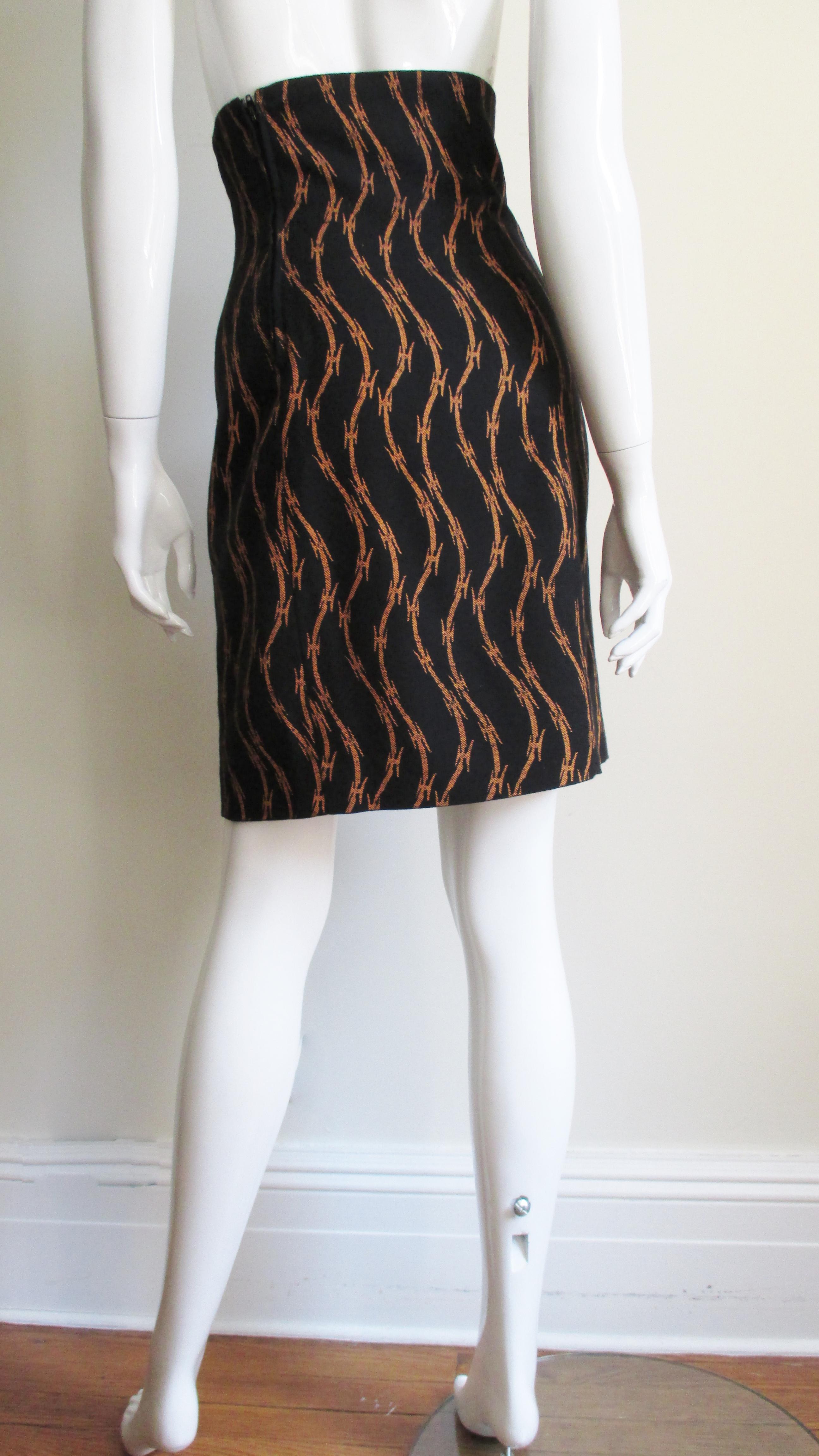 Stephen Sprouse Iconic Barb Wire Print Skirt 1980s For Sale 1