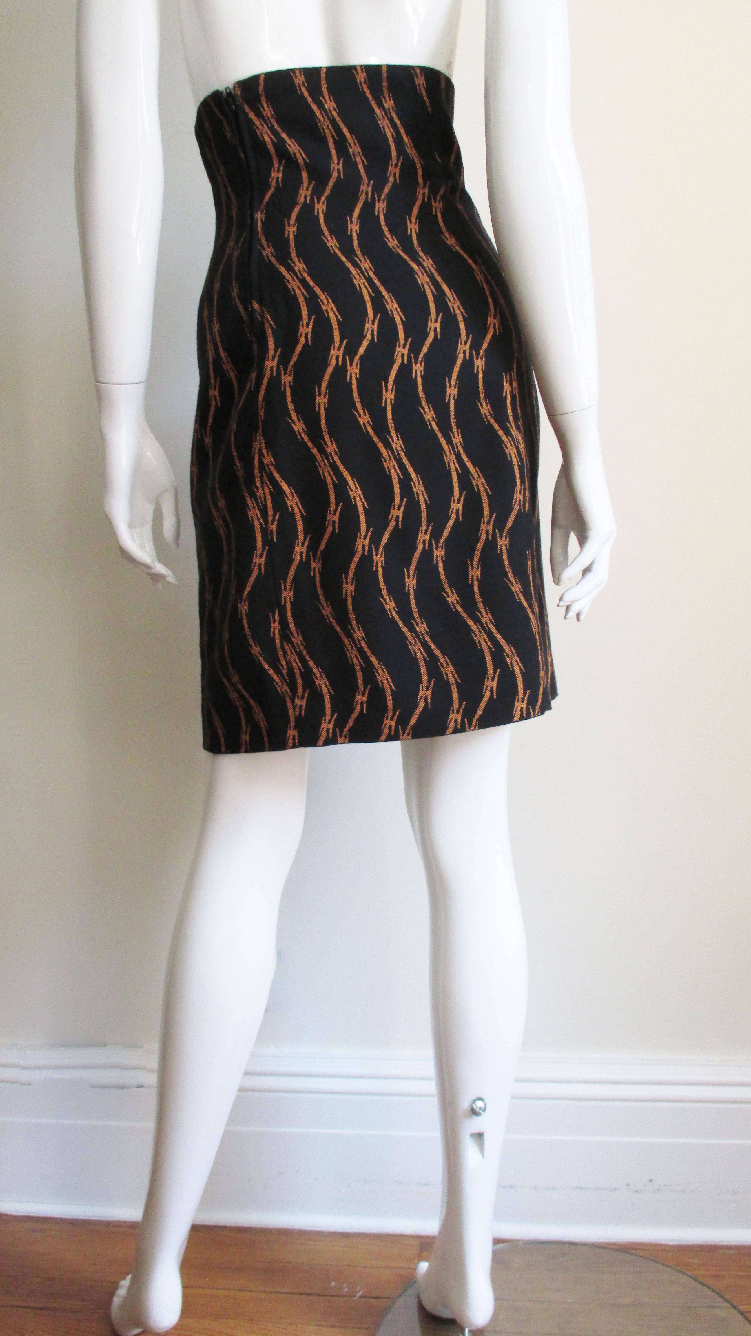 Stephen Sprouse Iconic Barb Wire Print Skirt 1980s For Sale 1