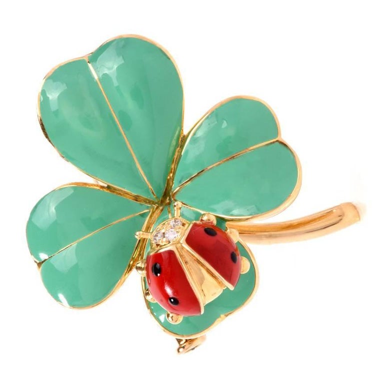 Christian Dior Boutique Vintage Rare Jewelled Ladybug Brooch at 1stdibs