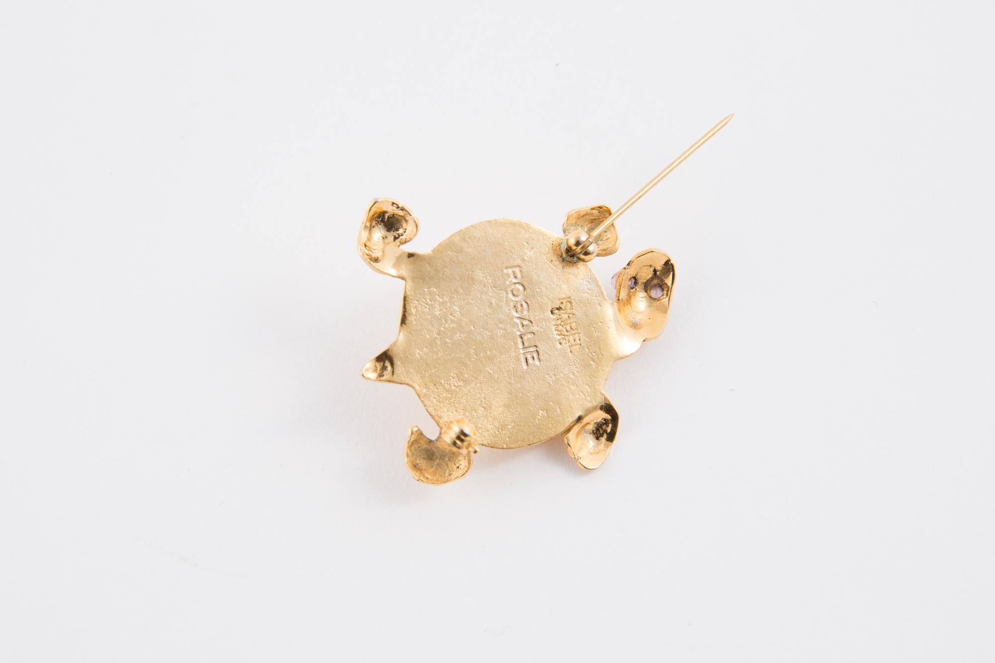 Women's or Men's 1980s Isabel Canovas Turtle Rosalie Brooch