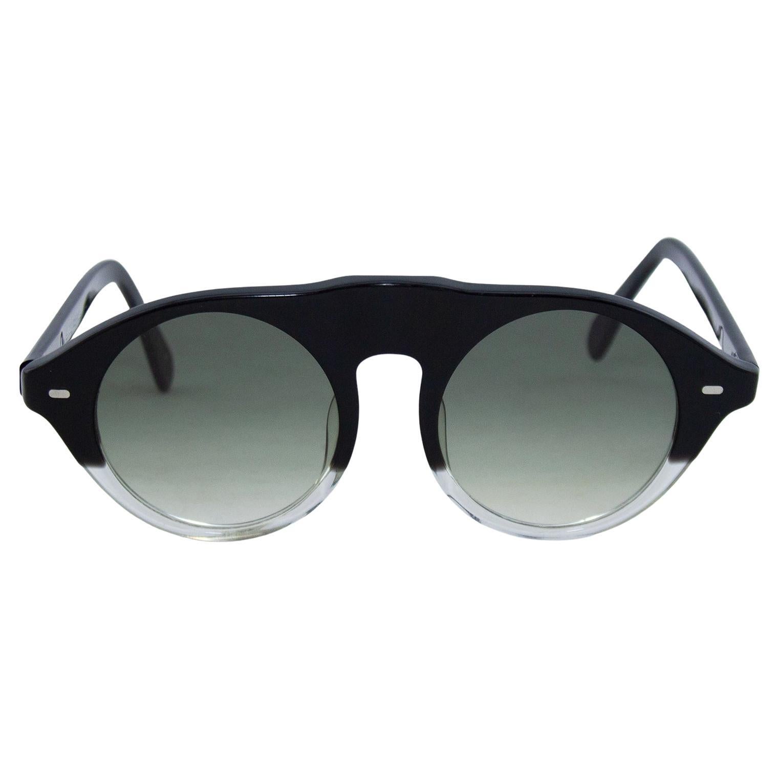 1980s Issey Miyake Black and Clear Sunglasses  For Sale