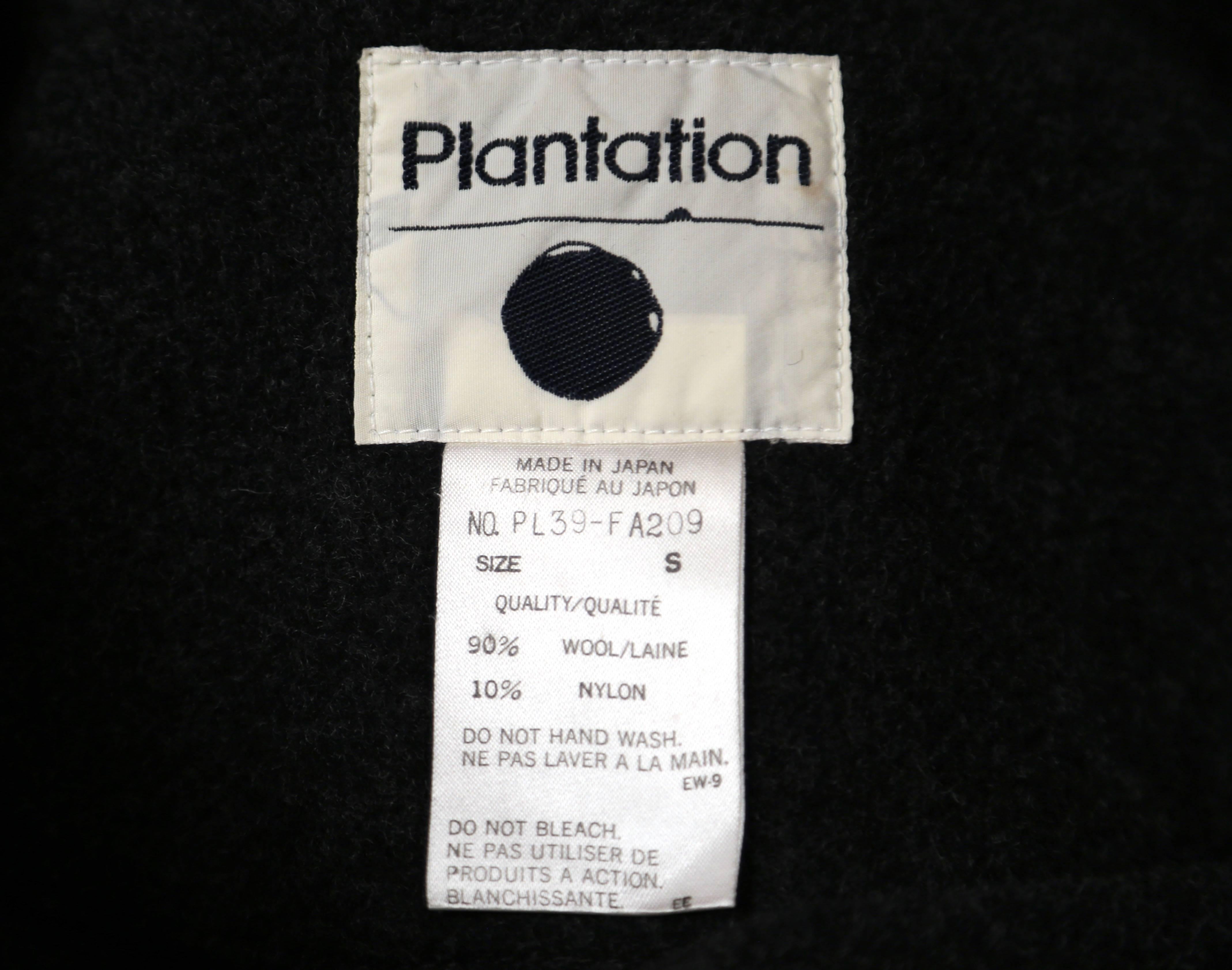 1980's ISSEY MIYAKE PLANTATION charcoal wool coat with scarf 4