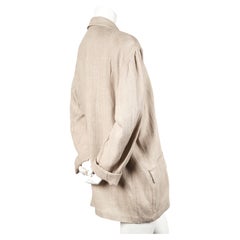 Chaqueta de lino de los años 80 ISSEY MIYAKE PLANTATION con botones de tela anudada