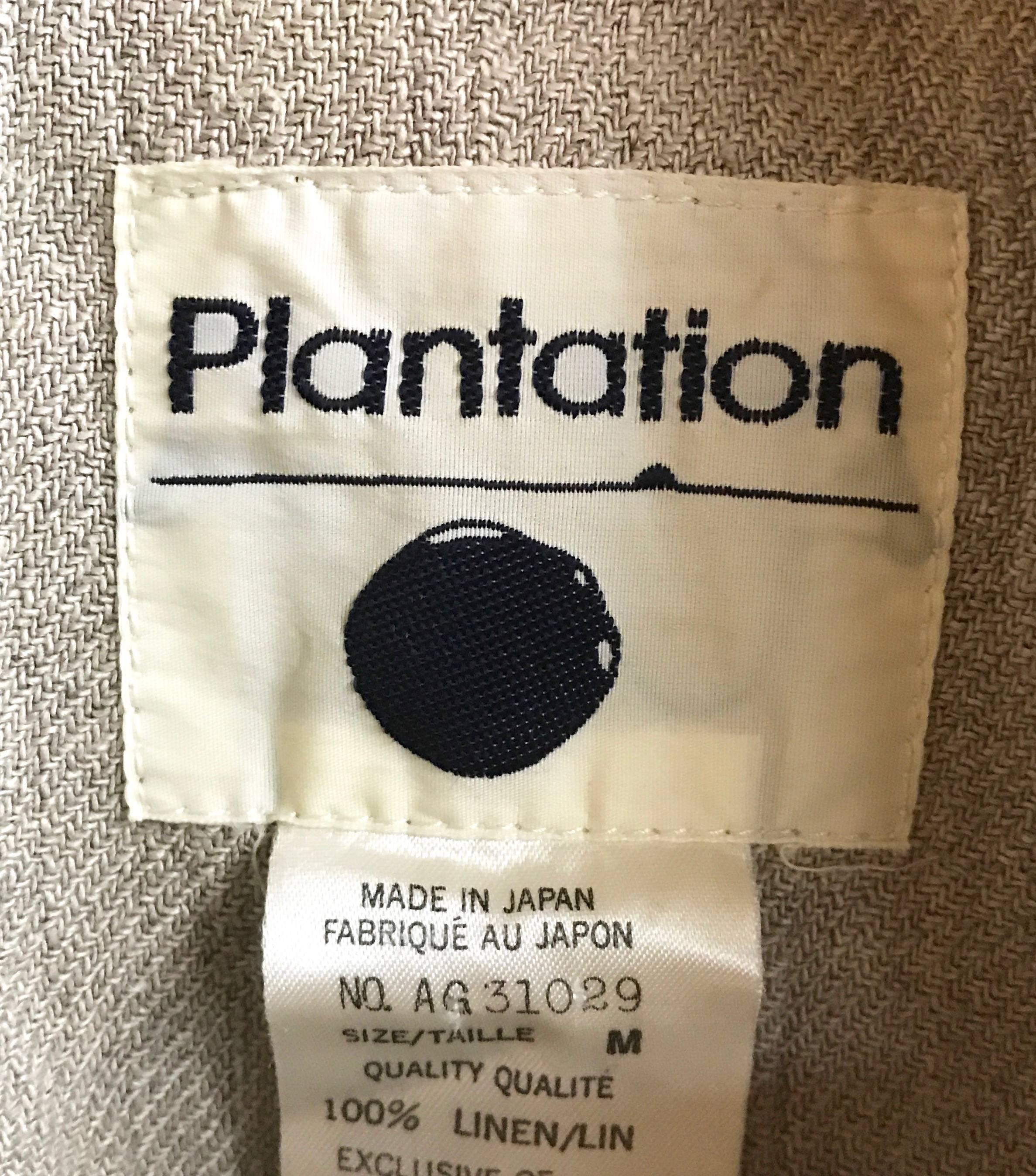 Issey Miyake PLANTATION Veste en lin avec boutons en tissu noué, années 1980 en vente 1