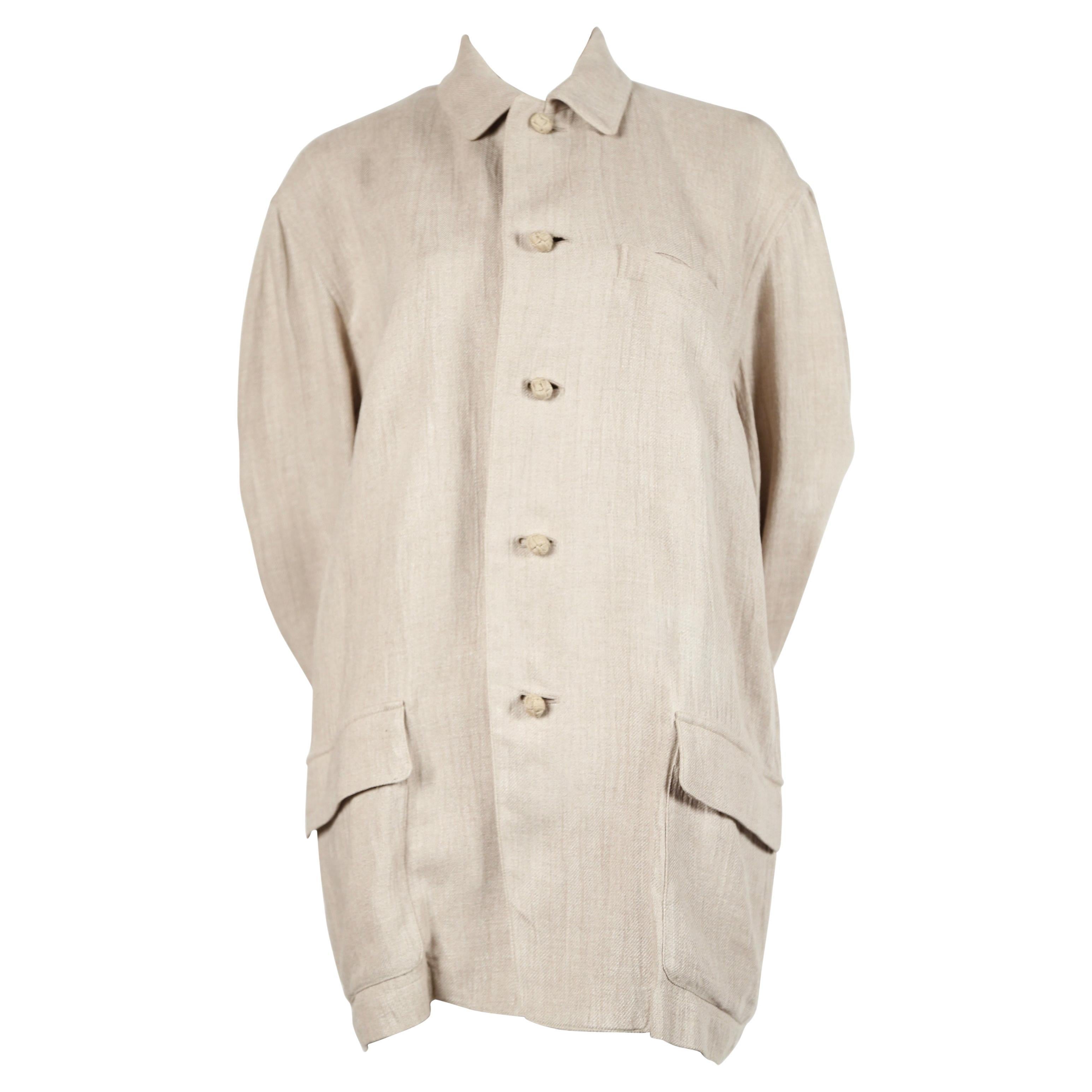 1980's ISSEY MIYAKE PLANTATION linen jacket with knotted fabric