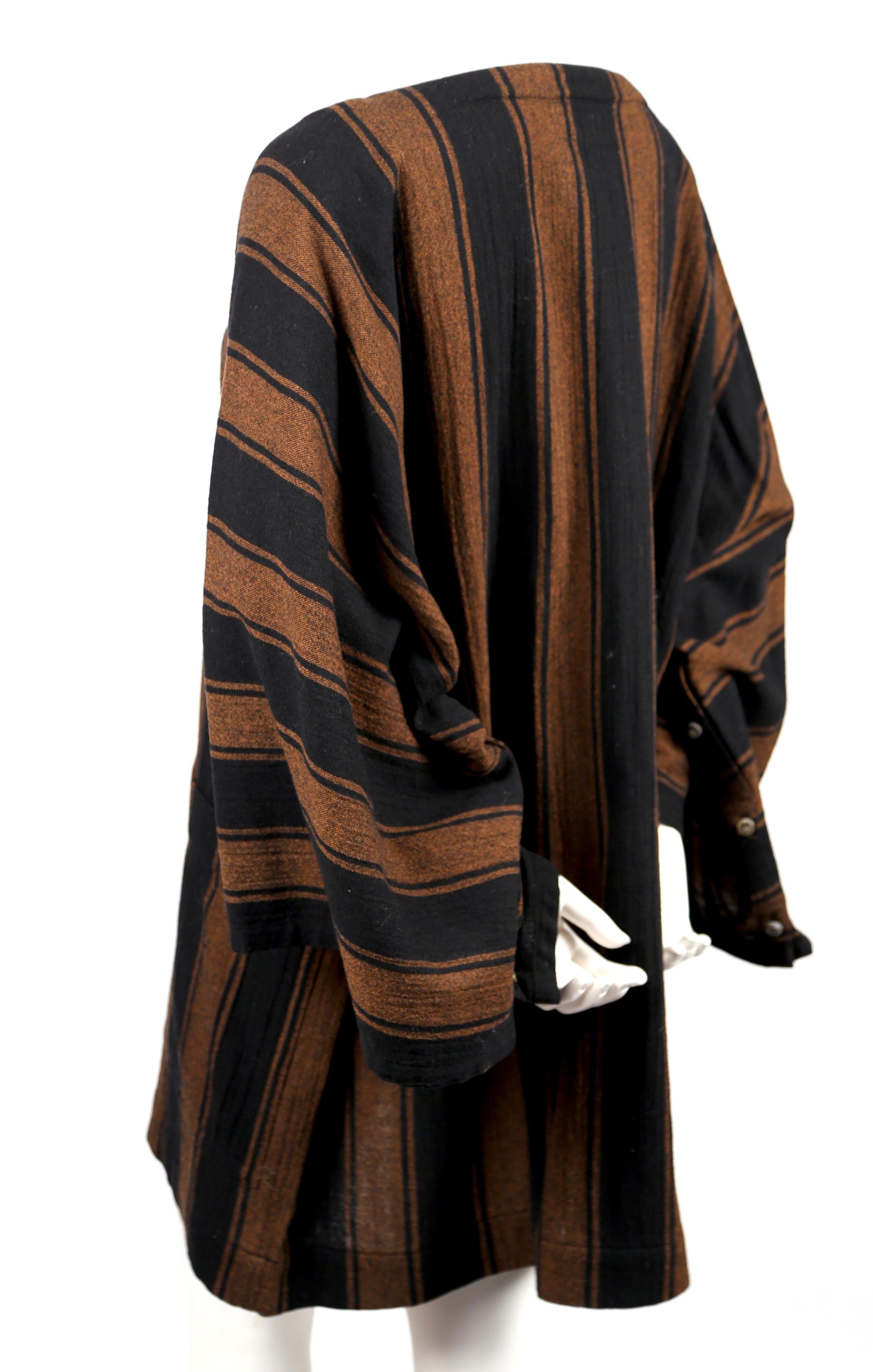 1980's ISSEY MIYAKE PLANTATION striped wool tunic dress In Good Condition In San Fransisco, CA