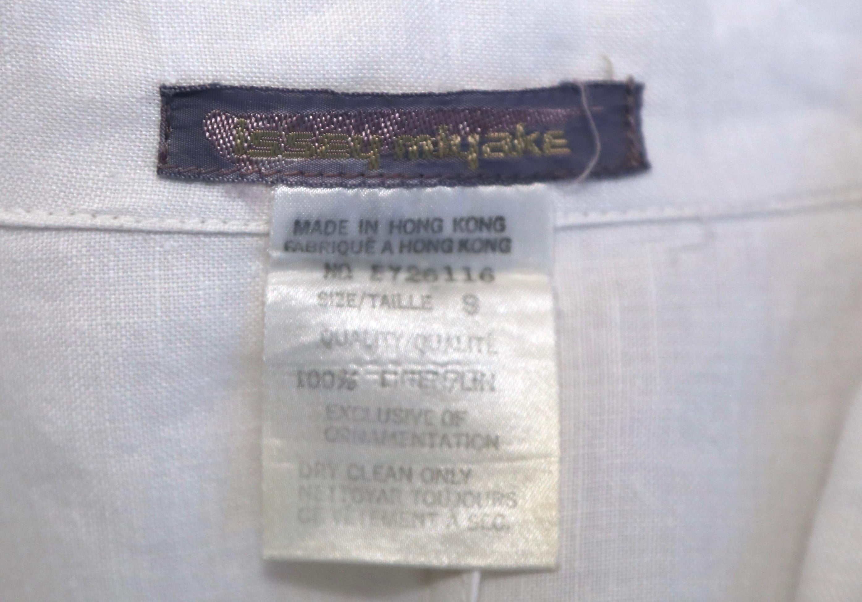Issey Miyake - Veste cache-cœur en lin blanc et jupe assortie, années 1980  en vente 6