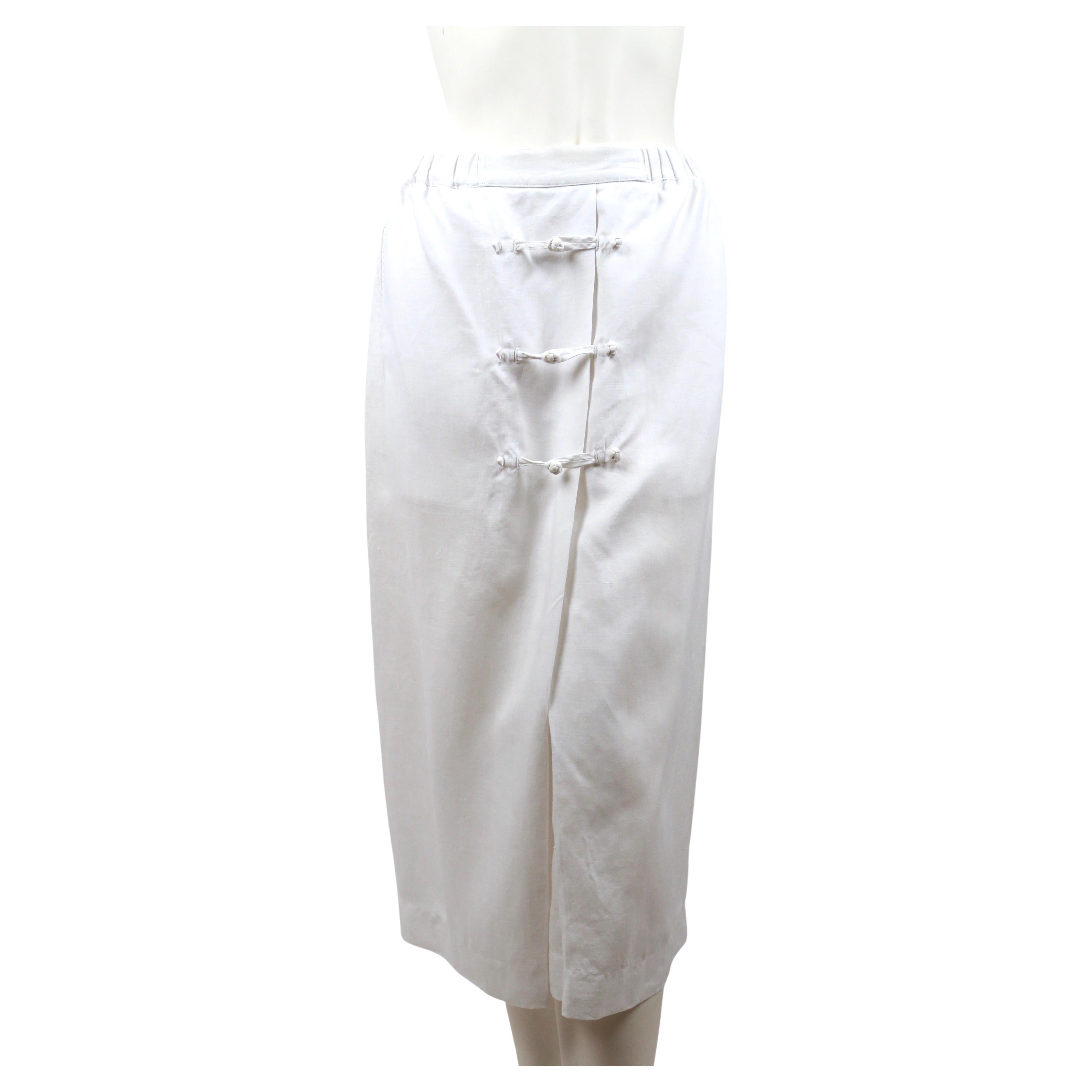 1980's ISSEY MIYAKE white linen duster jacket and matching skirt  For Sale 2