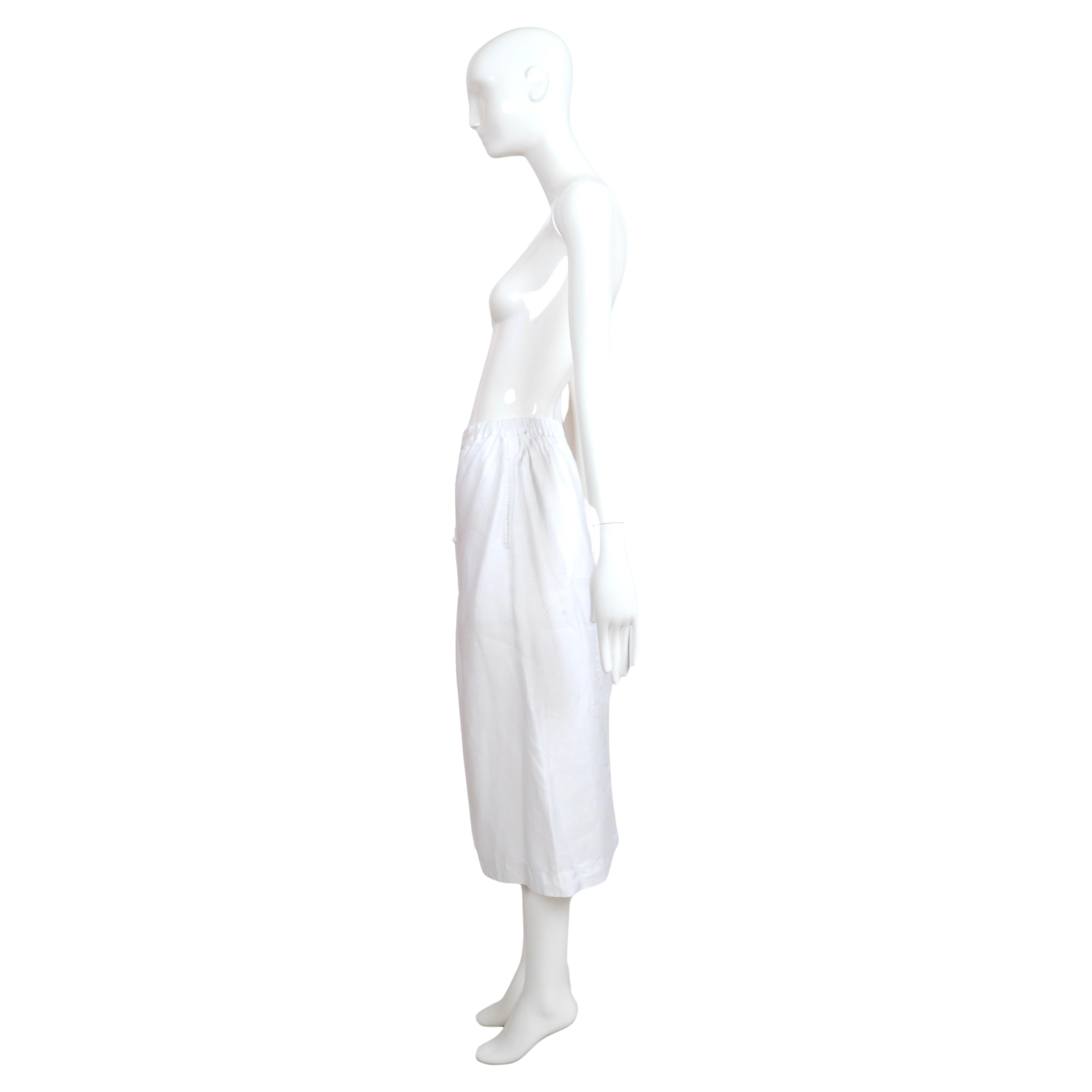1980's ISSEY MIYAKE white linen duster jacket and matching skirt  For Sale 3