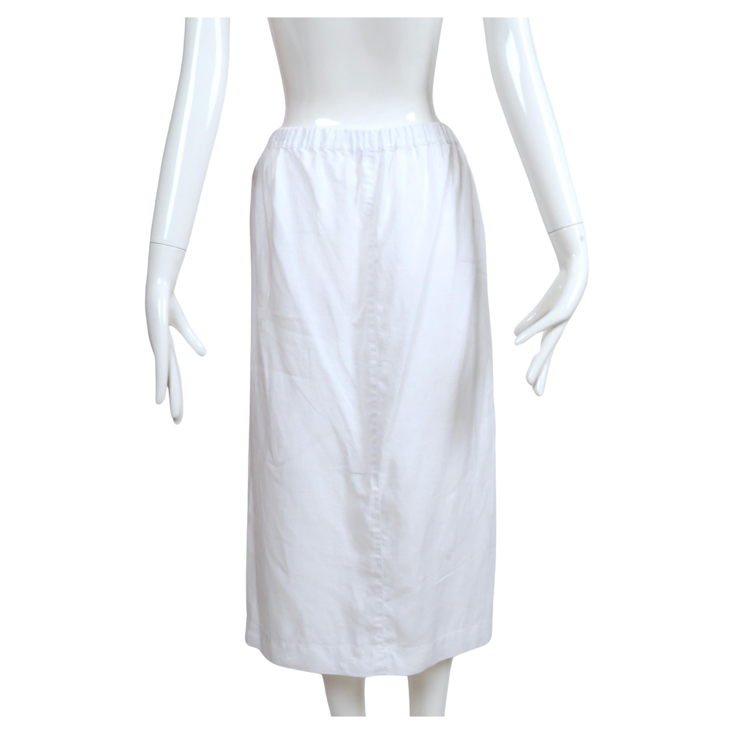 Issey Miyake - Veste cache-cœur en lin blanc et jupe assortie, années 1980  en vente 4