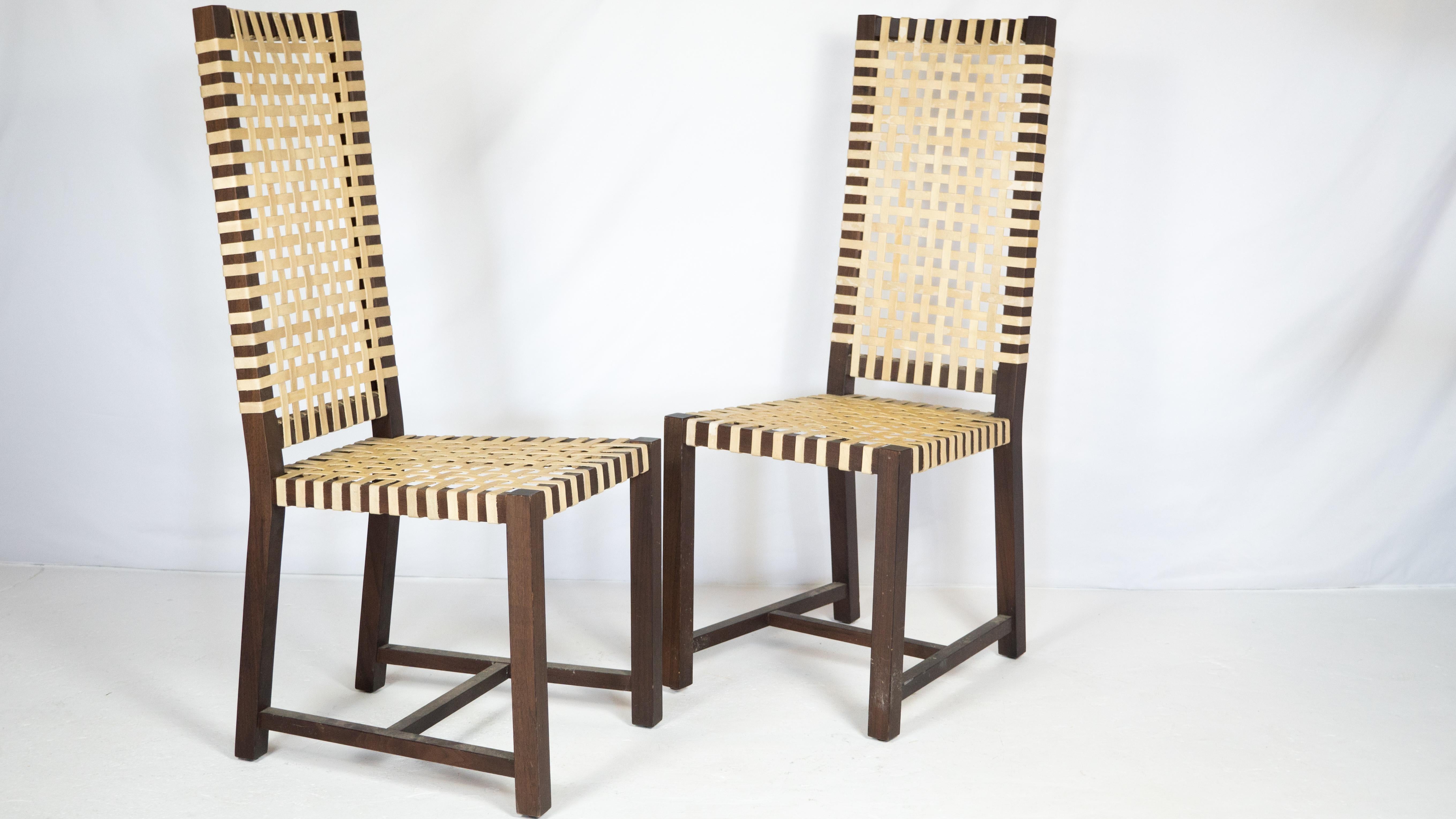 1980s Italian Architectural Otto 121' High Back Chairs by Paola Navone for Gerva For Sale 4