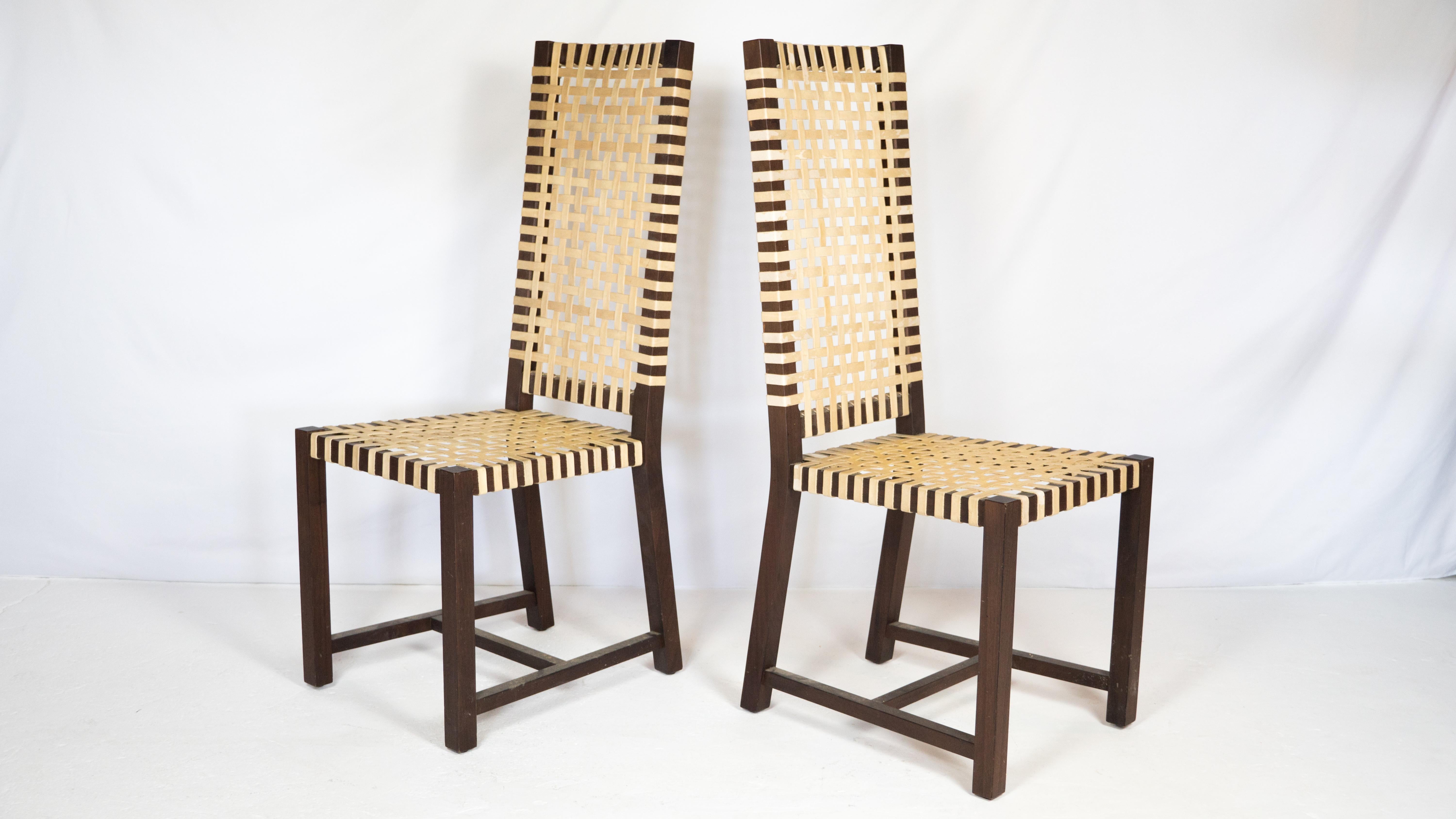 Mid-Century Modern 1980s Italian Architectural Otto 121' High Back Chairs by Paola Navone for Gerva For Sale
