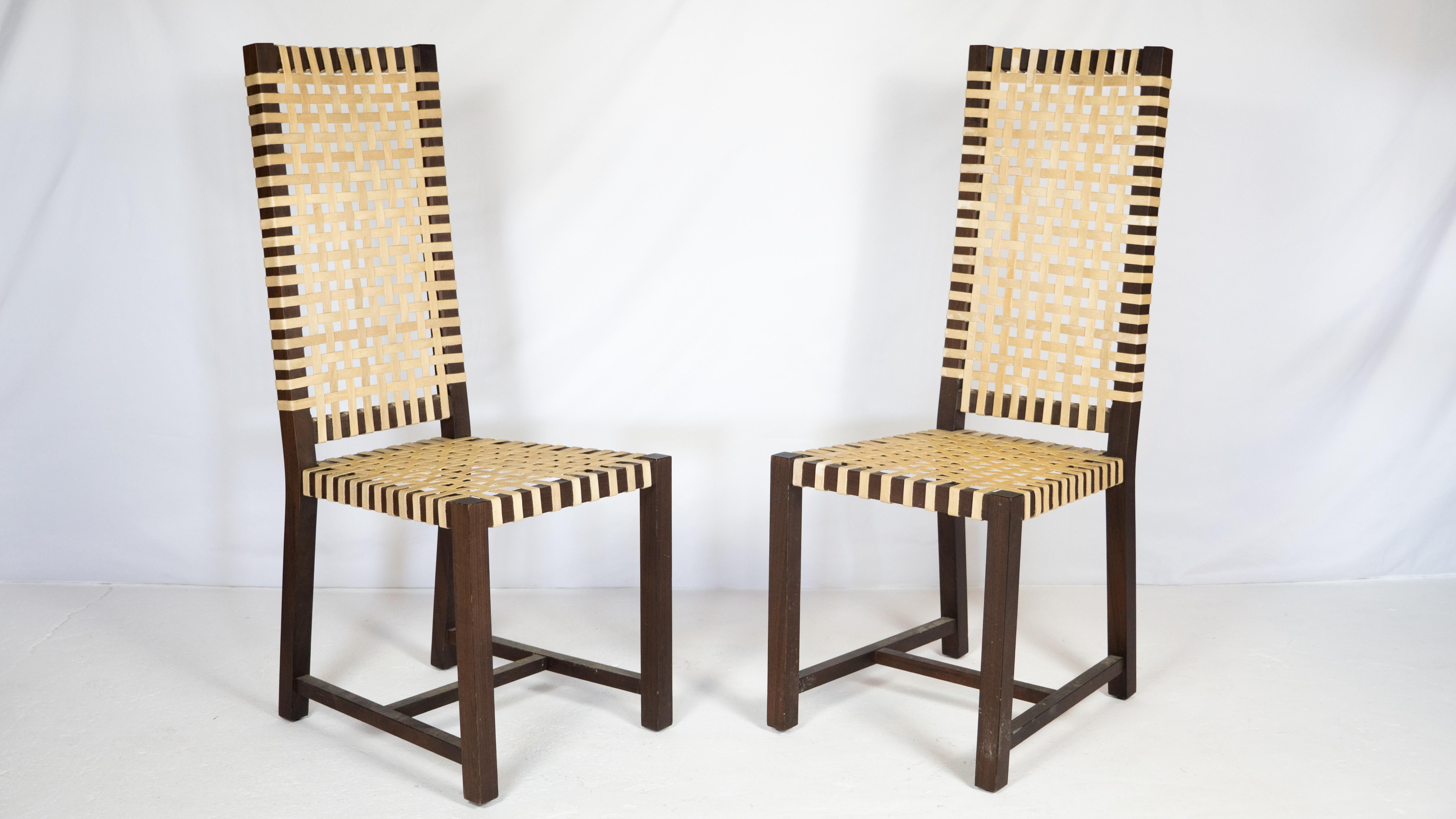 1980s Italian Architectural Otto 121' High Back Chairs by Paola Navone for Gerva In Good Condition For Sale In Boston, MA