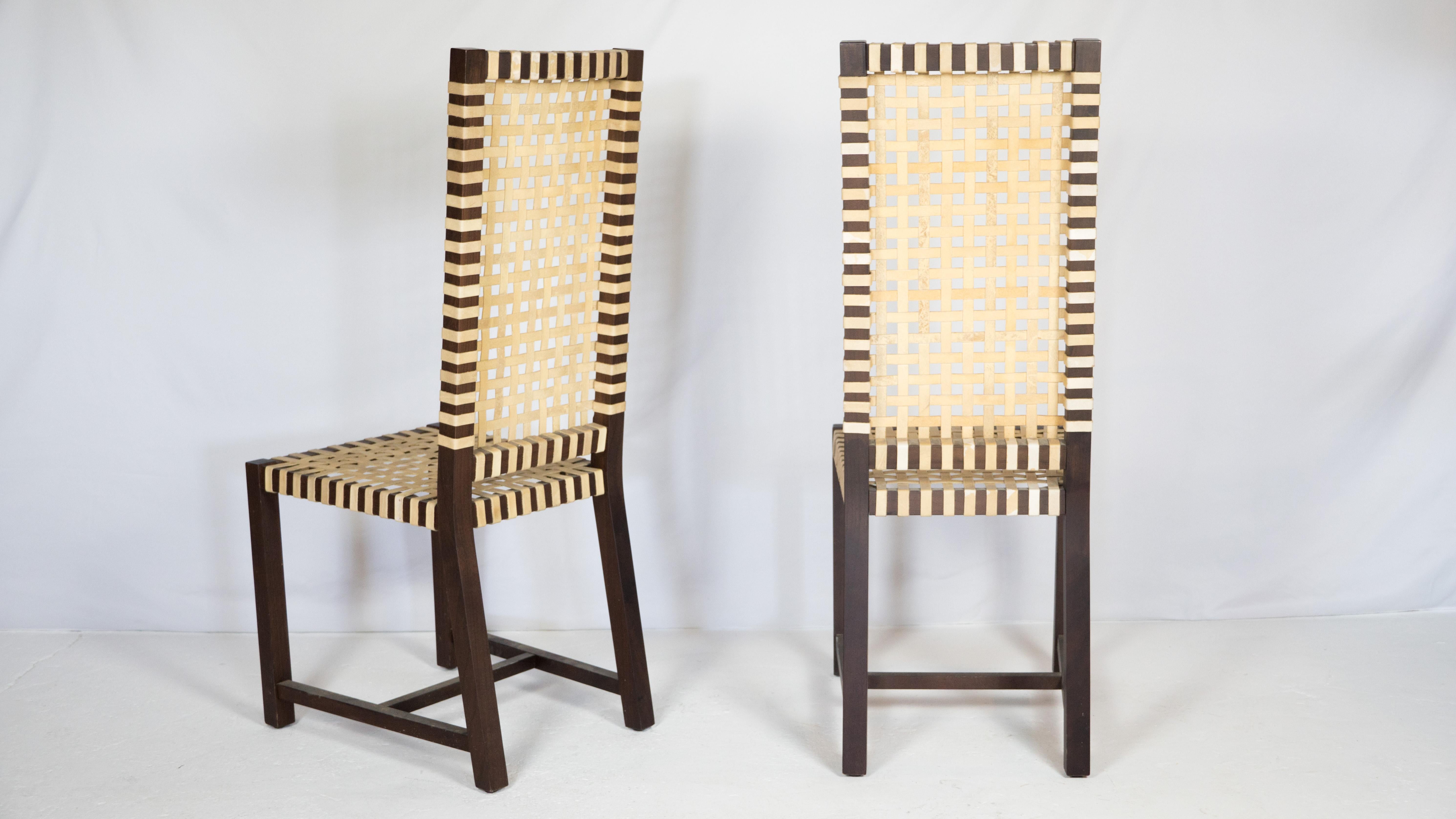 1980s Italian Architectural Otto 121' High Back Chairs by Paola Navone for Gerva For Sale 3