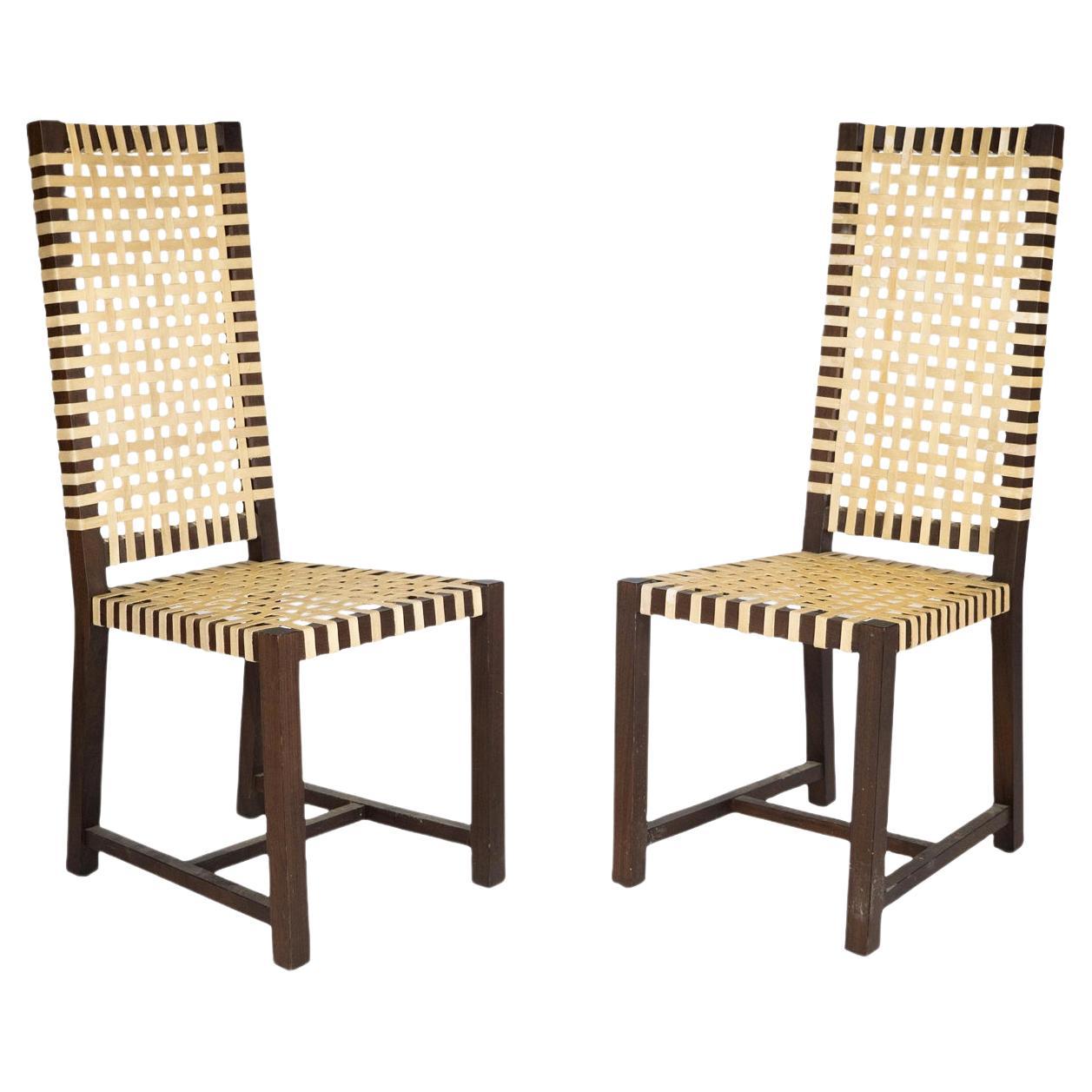1980s Italian Architectural Otto 121' High Back Chairs by Paola Navone for Gerva