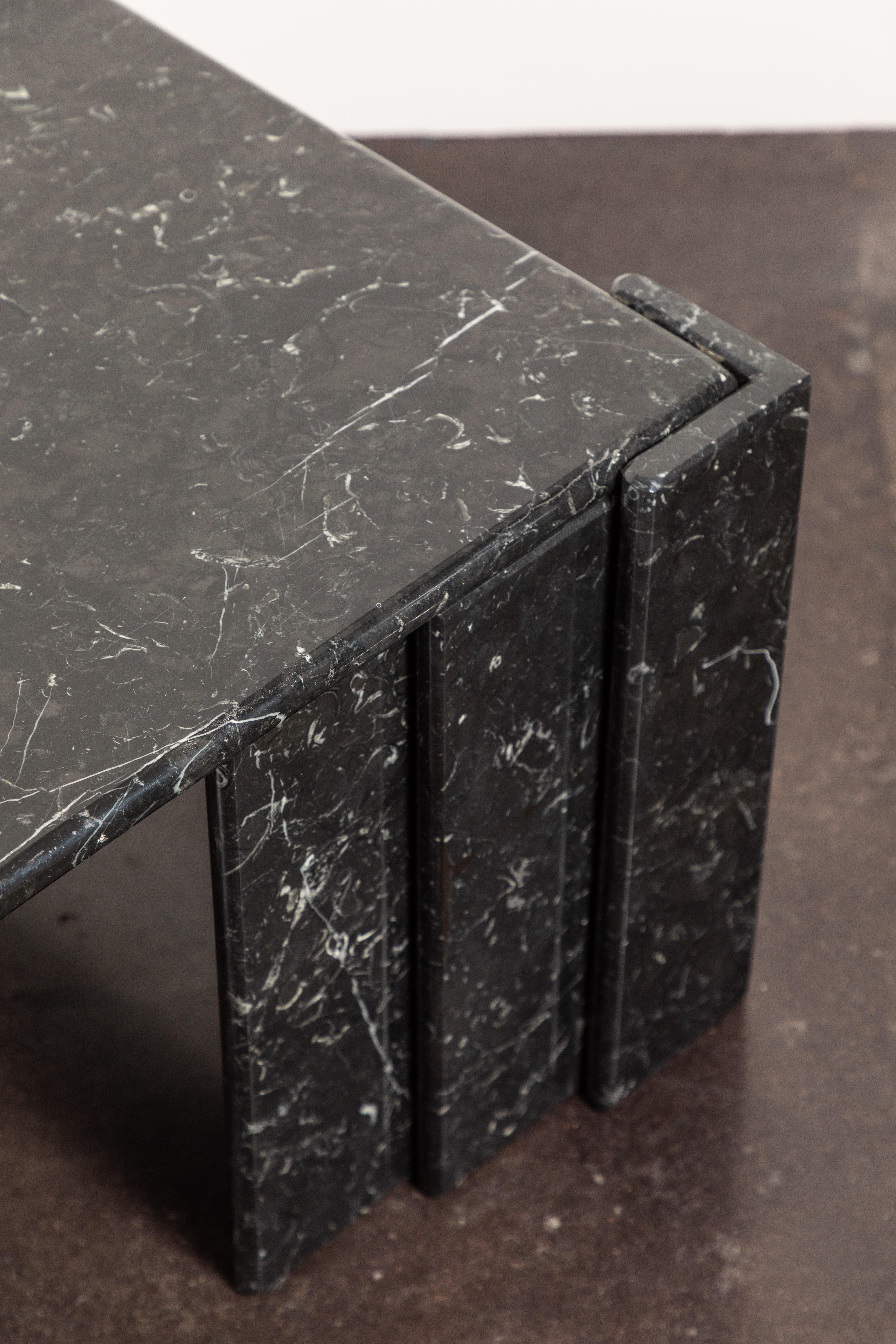 Late 20th Century 1980s Italian Black Marble Coffee Table