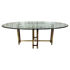 1980's Italian Brass and Glass Dining Table