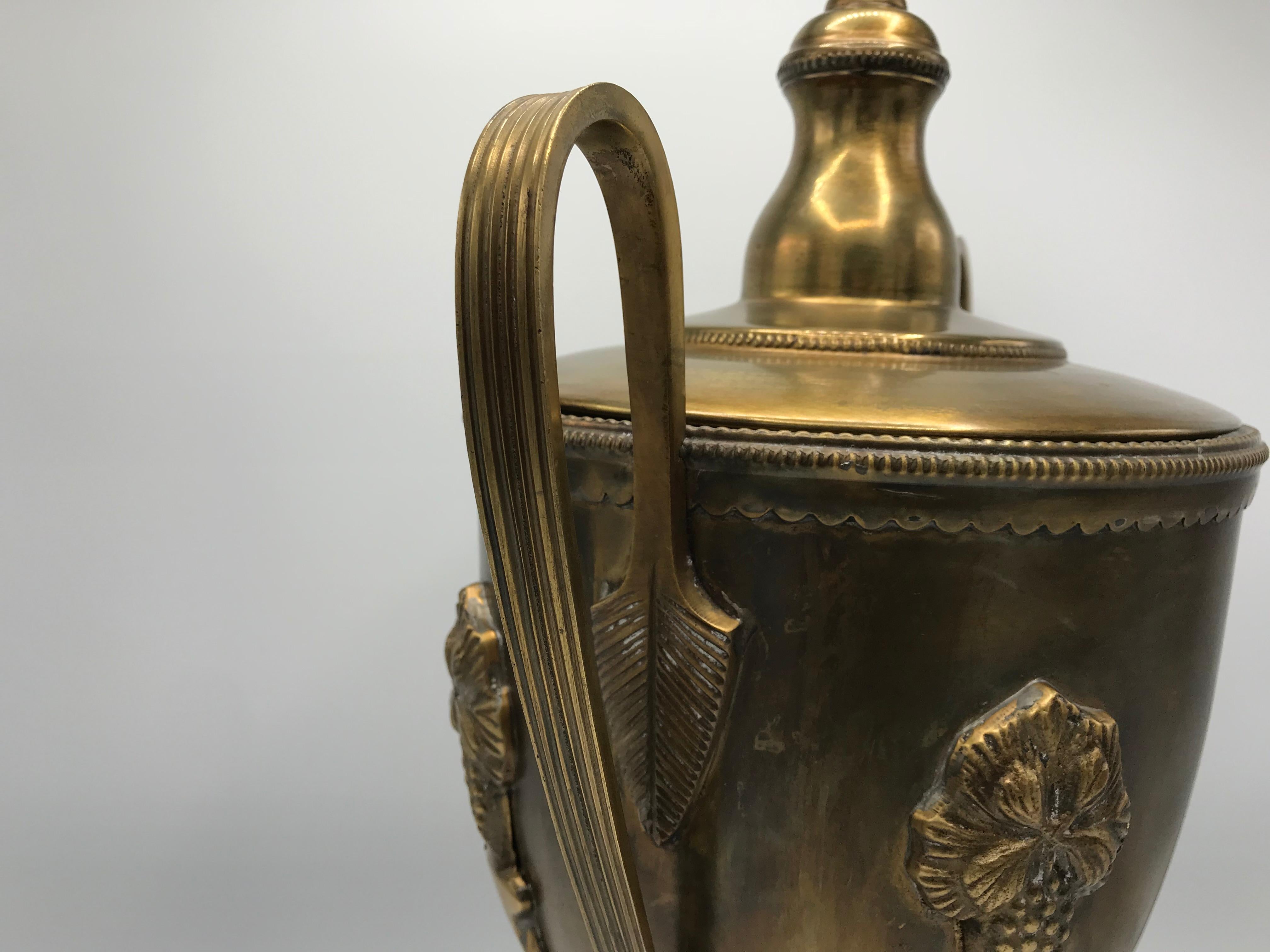 1980s Italian Brass Lidded Urn For Sale 4
