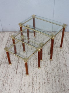 Italienische Messing-Nesttische aus den 1980er Jahren