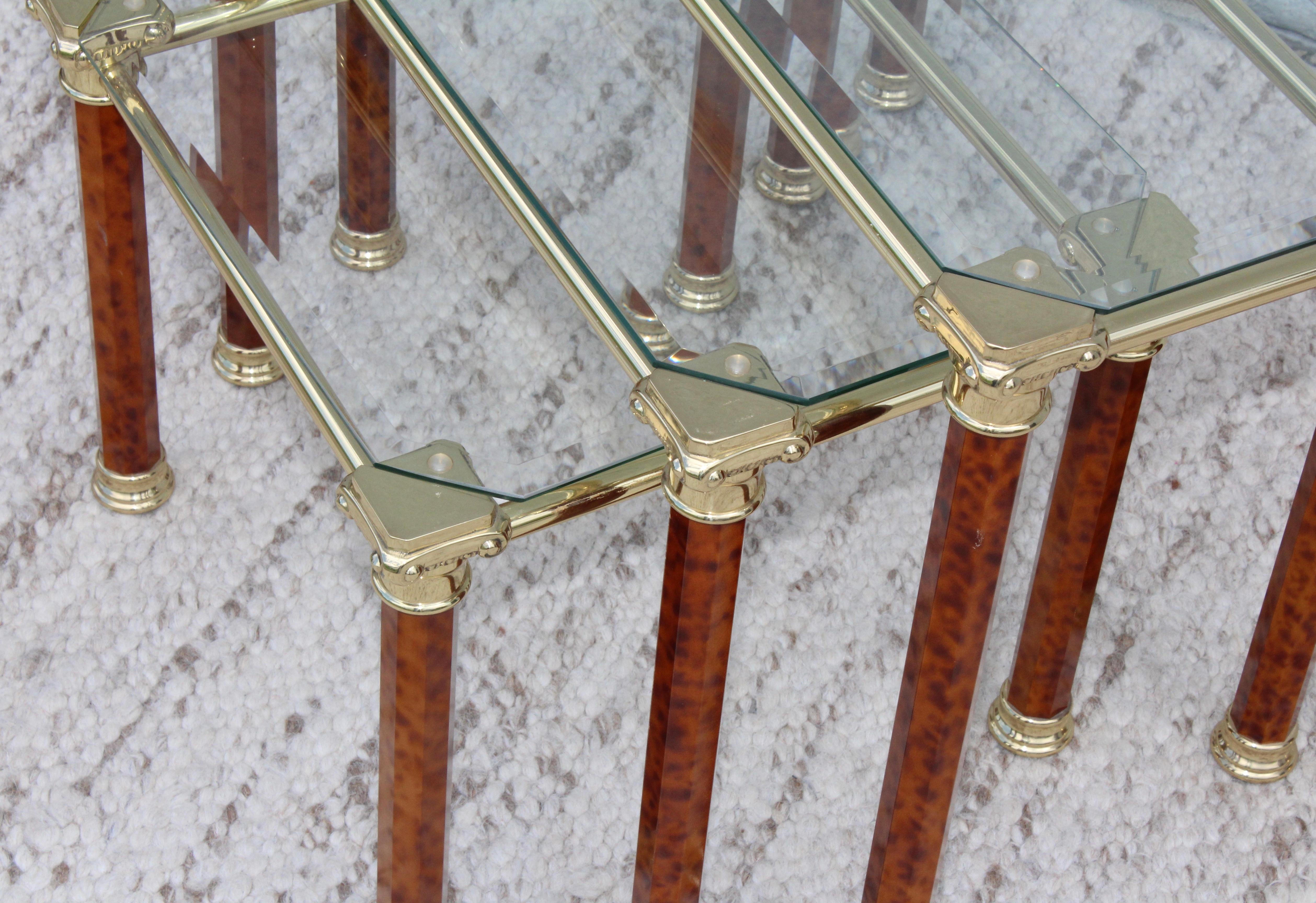 1980s Italian Brass Nesting Tables For Sale 3