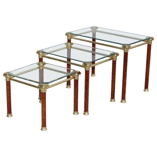 Interlocking Brass Side Table For Sale at 1stDibs
