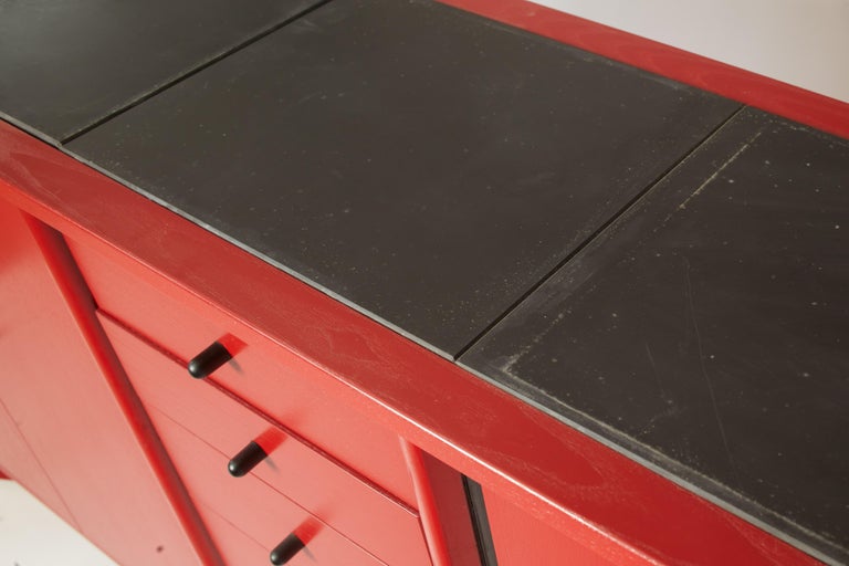 Slate 1980s Italian Brera Sideboard by Piero De Martini for Cassina For Sale