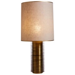 1980s Italian Brushed Brass and Nickel Multi-Cylinder Tower Table Lamp