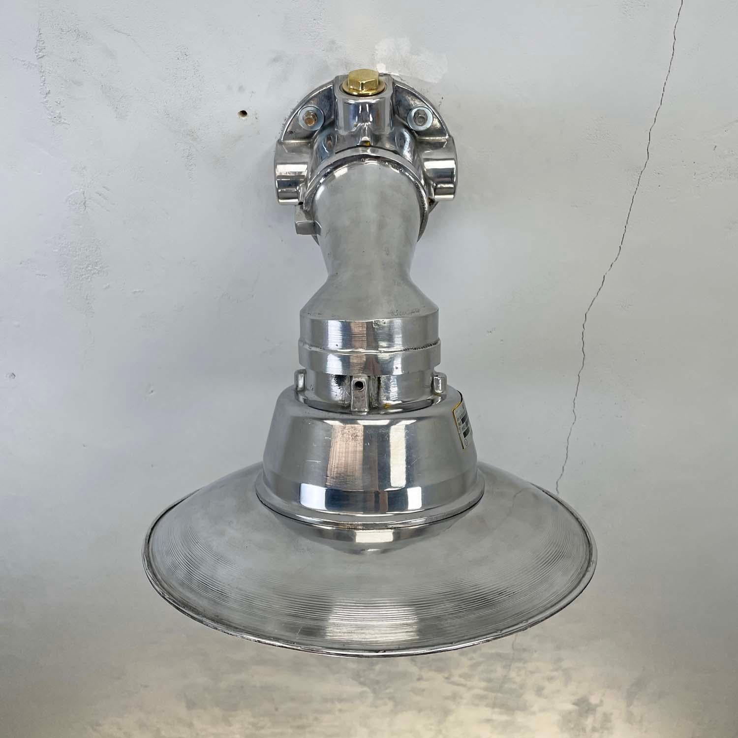 1980's Italian Cast Aluminum Flameproof Cantilever Wall Sconce with Cage & Shade For Sale 9