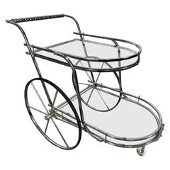 1980s Italian Chrome and Glass Bar Cart