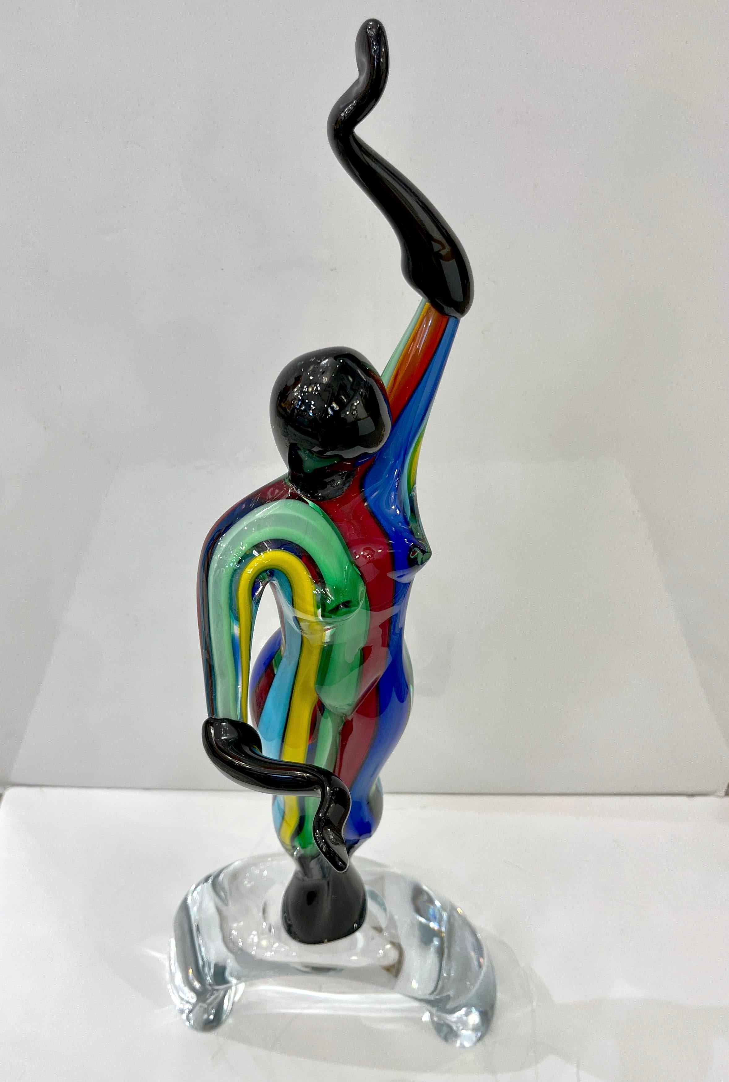 1980er Jahre Italienisches Buntes Murano Glas Set 3 Balletttänzerinnen für Cosulich Interiors im Angebot 3