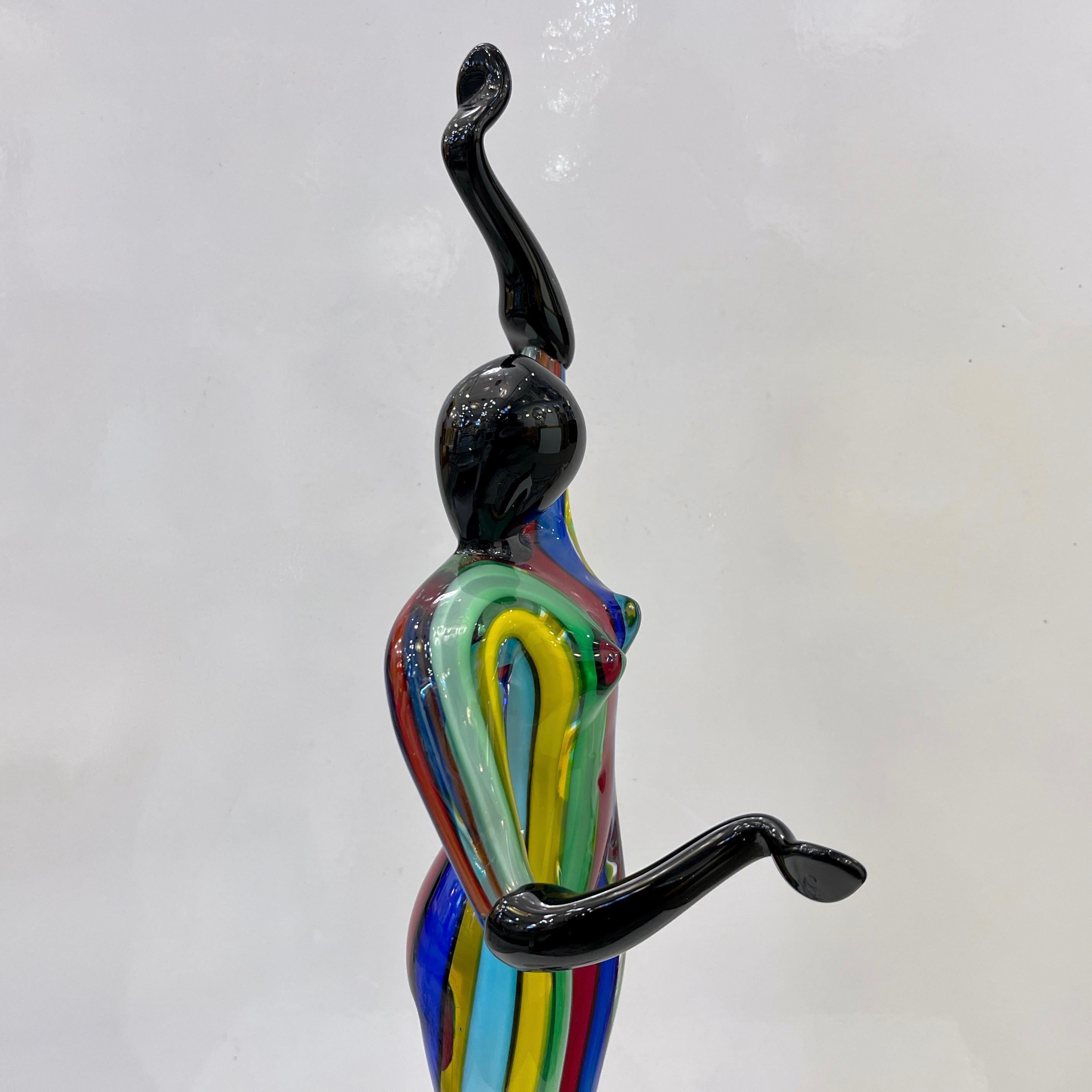 1980er Jahre Italienisches Buntes Murano Glas Set 3 Balletttänzerinnen für Cosulich Interiors im Angebot 6