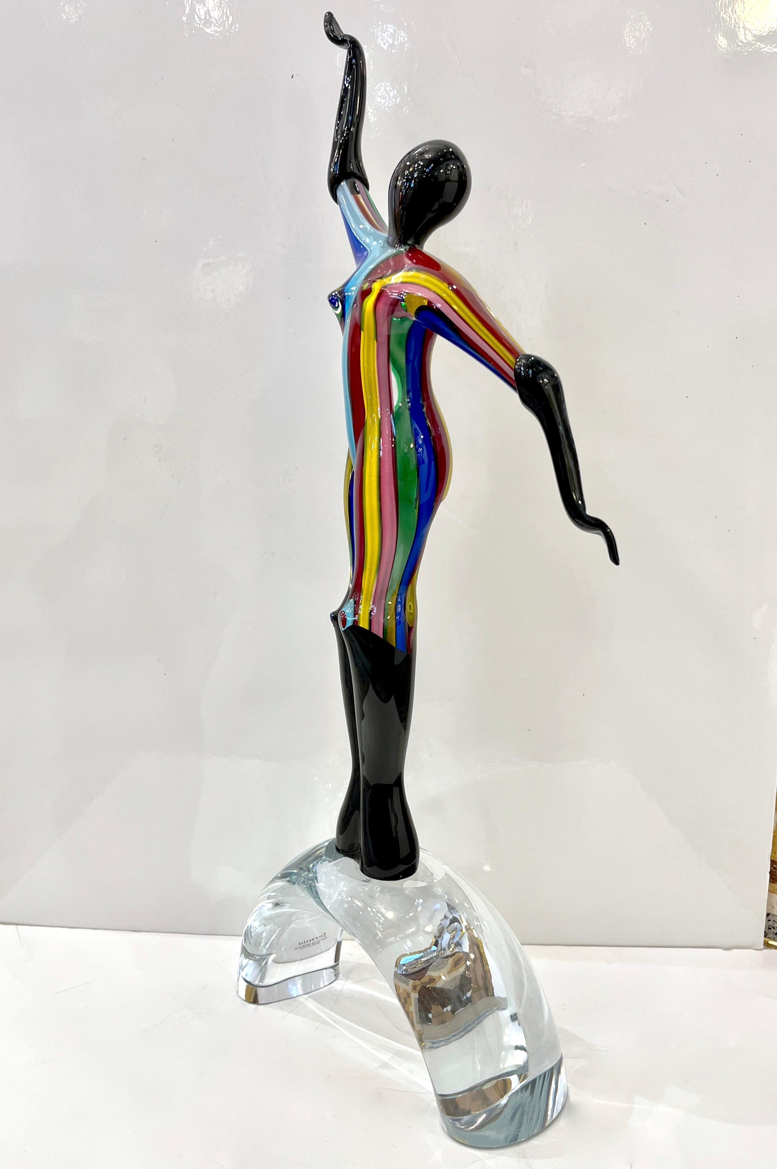 1980er Jahre Italienisches Buntes Murano Glas Set 3 Balletttänzerinnen für Cosulich Interiors im Angebot 8
