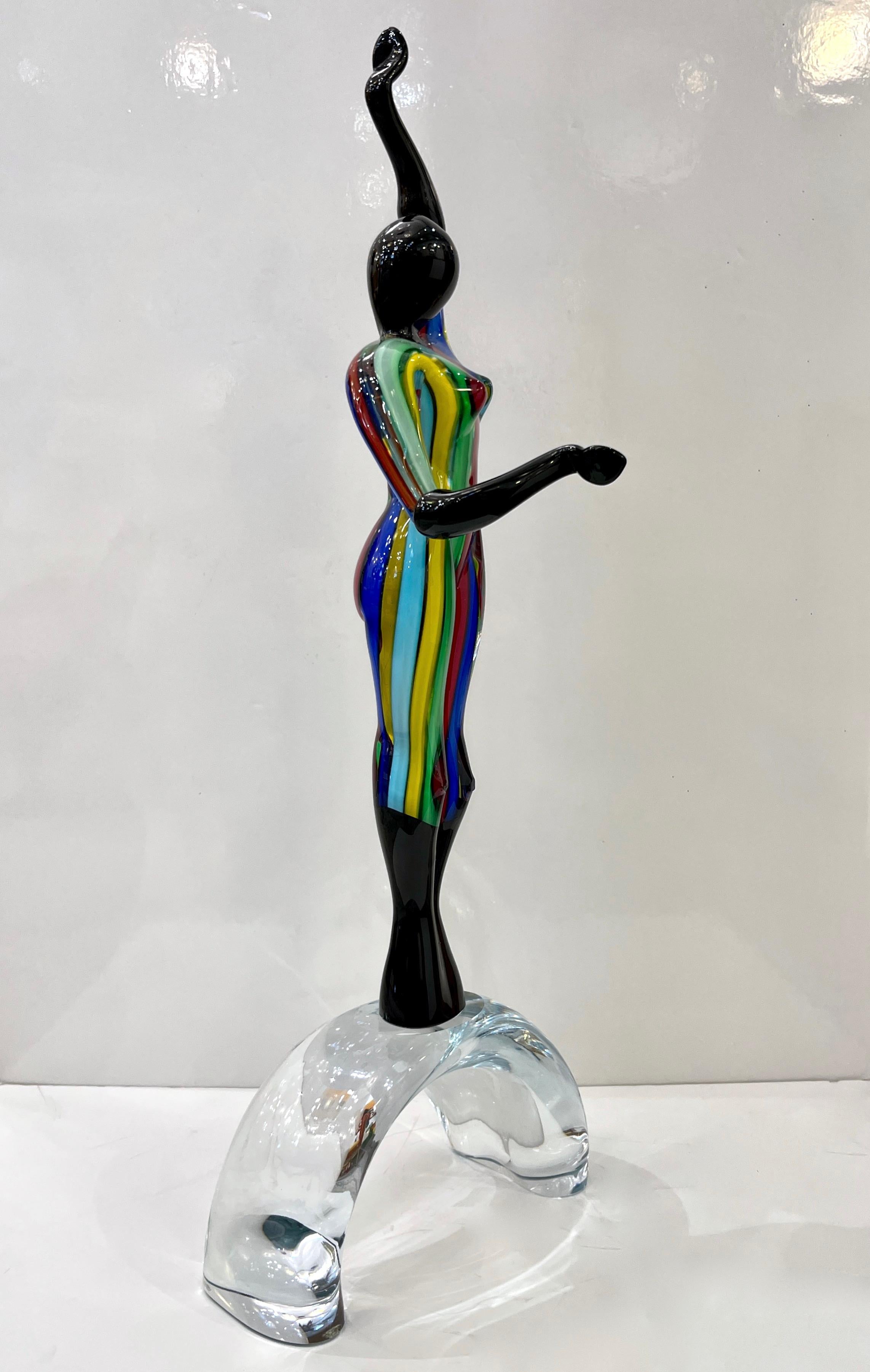 1980er Jahre Italienisches Buntes Murano Glas Set 3 Balletttänzerinnen für Cosulich Interiors im Angebot 9