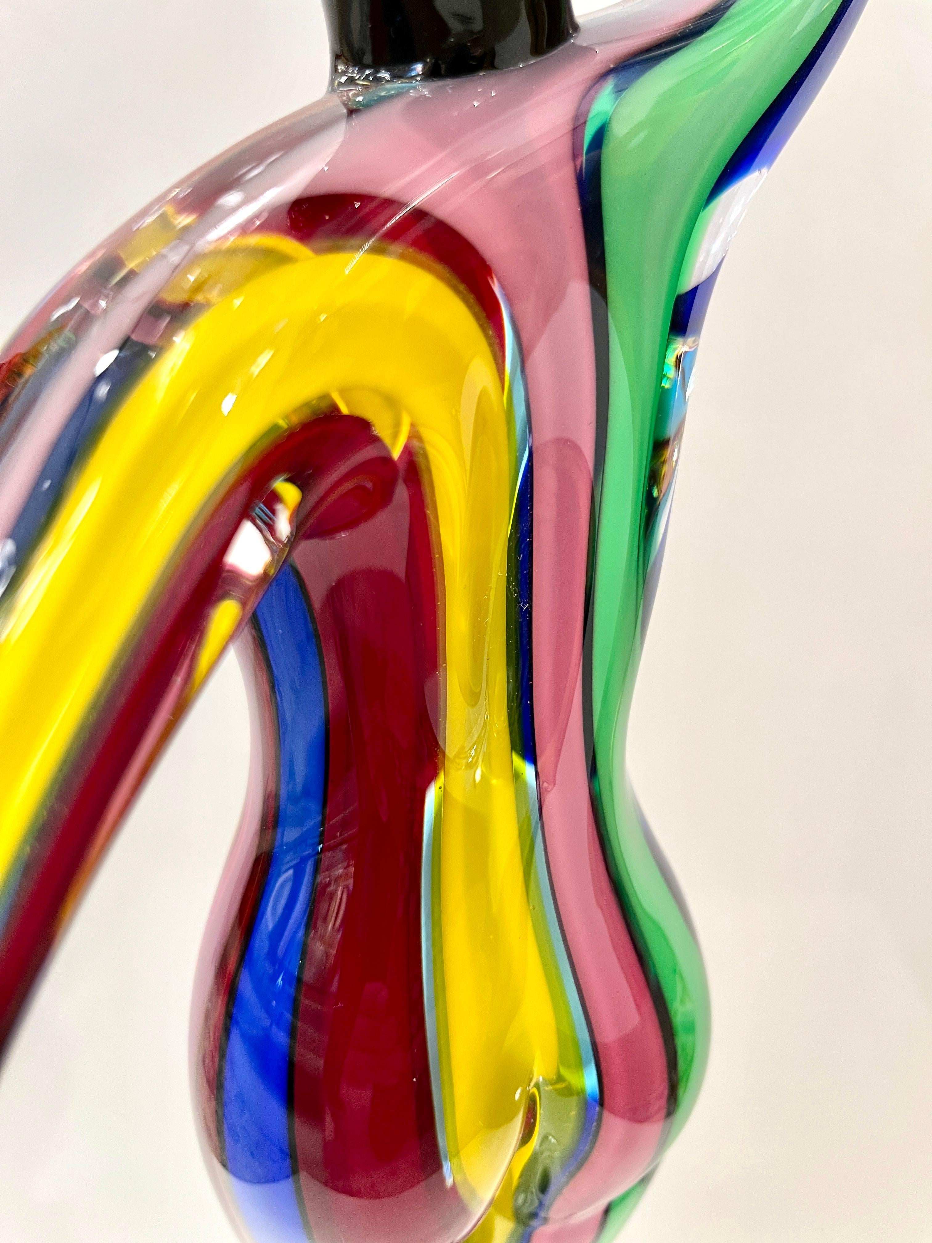 1980er Jahre Italienisches Buntes Murano Glas Set 3 Balletttänzerinnen für Cosulich Interiors (Ende des 20. Jahrhunderts) im Angebot
