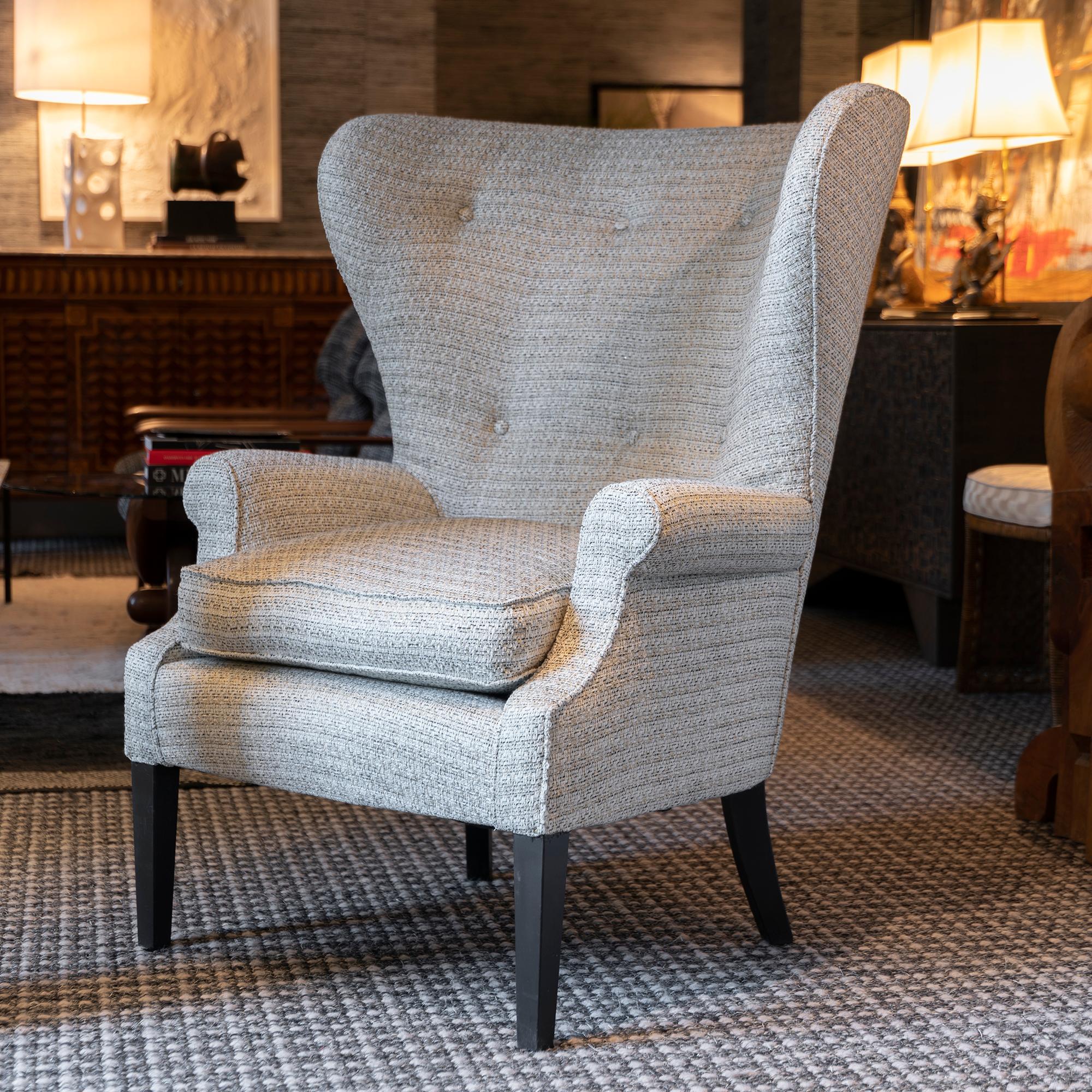 1980s Italian De Padova Armchair, White Wowen Fabric 2