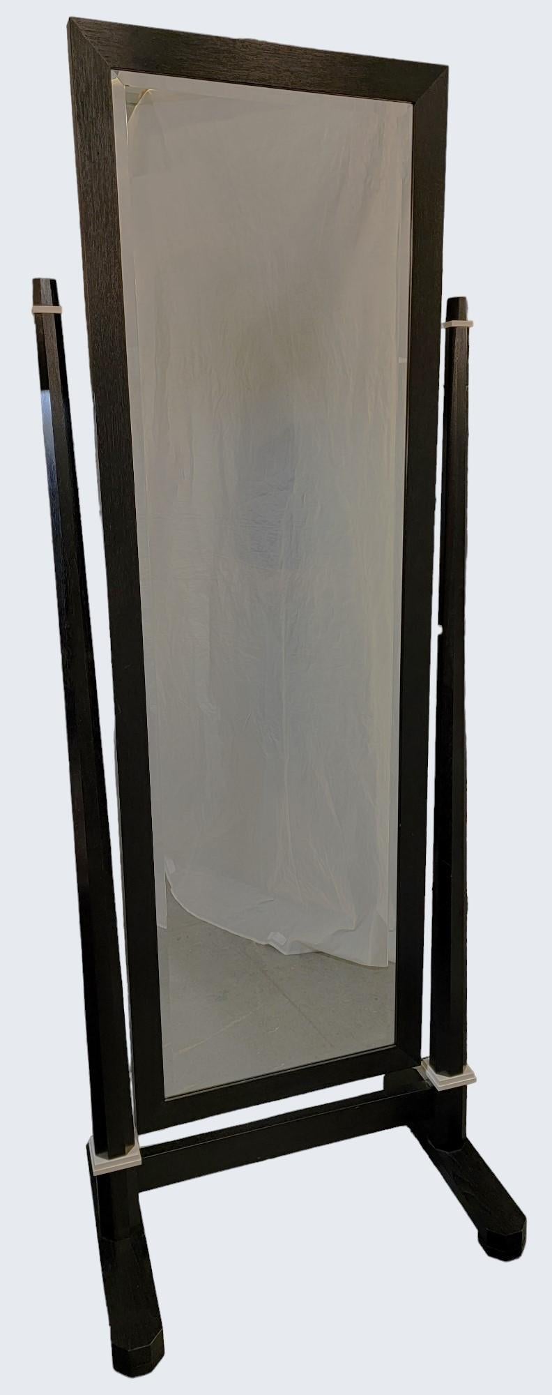 Italian Deco style beveled standing adjustable mirror 1980s measures approx - 81 height x 31 width x 21.5 deep.