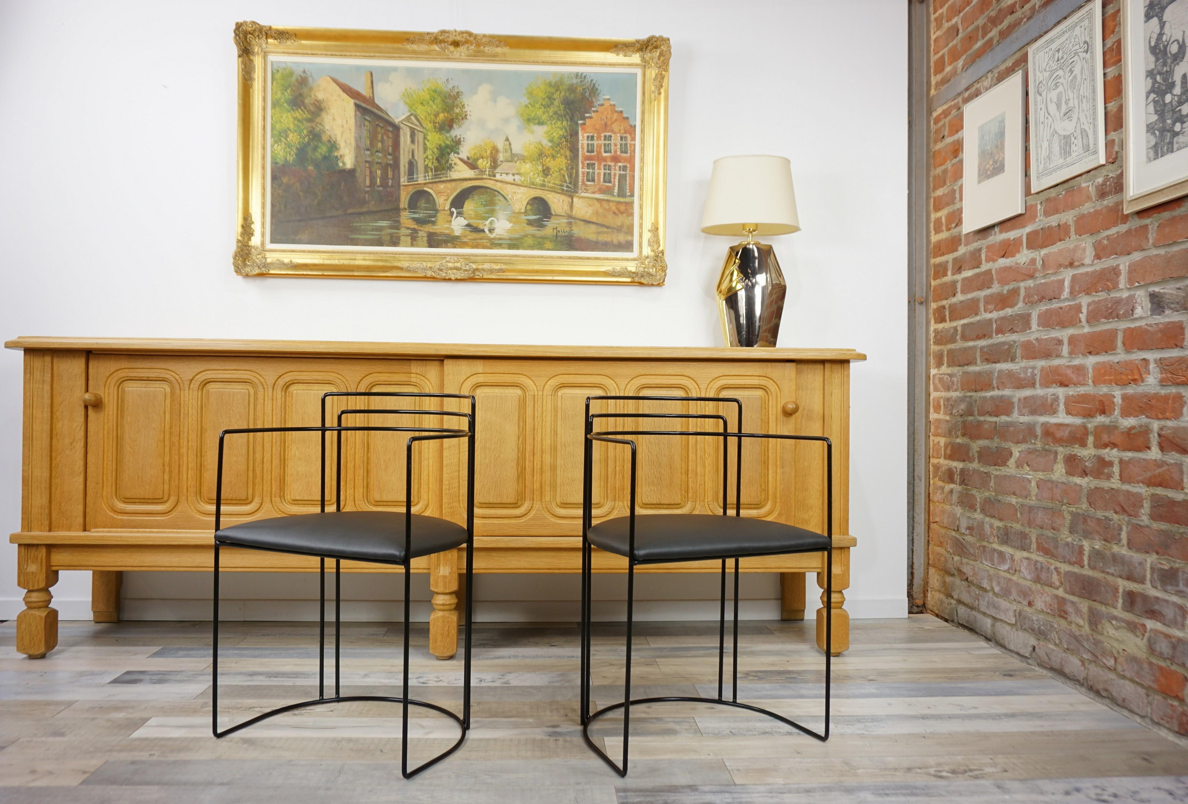 1980s Italian Design and Memphis Milano Style All in Black Pair of Chairs 12