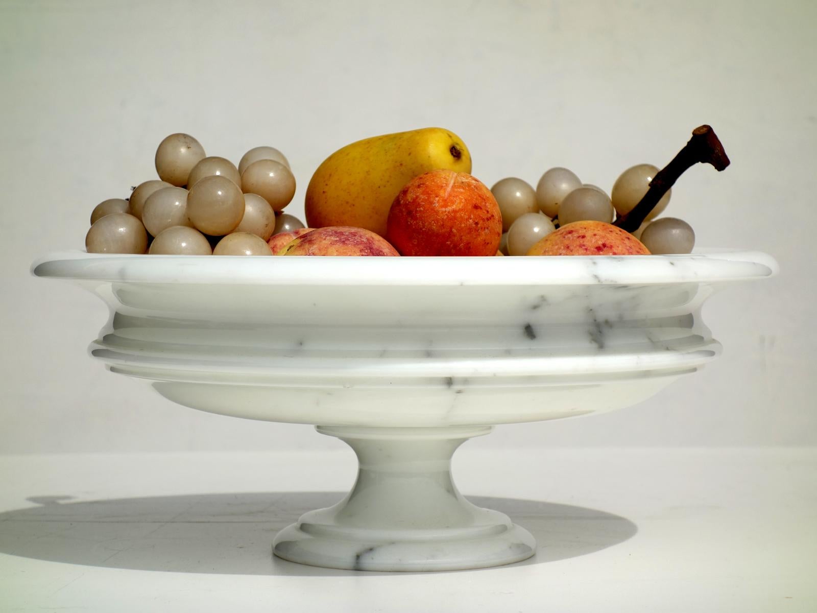 Late 20th Century 1980s Italian Design Carrara Marble Fruit Centrepiece