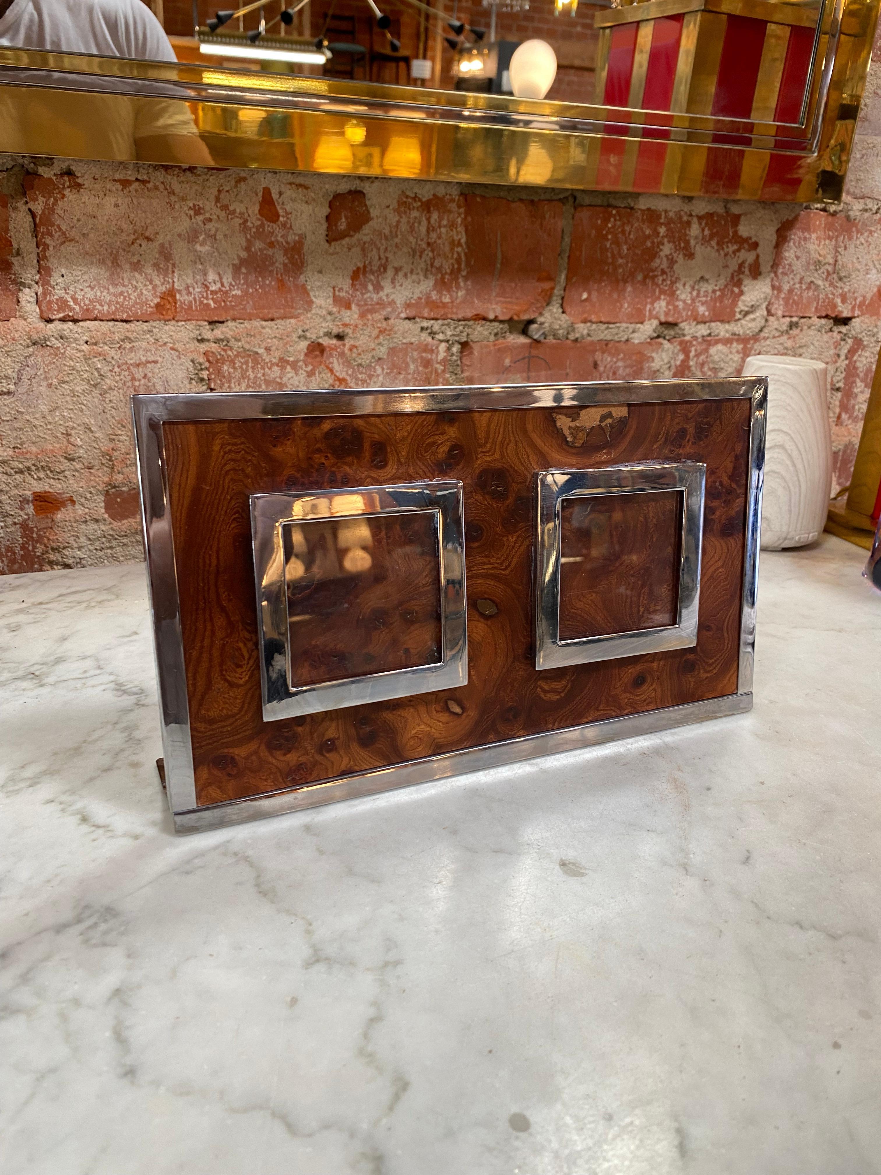 Mid-Century Modern 1980s Italian Double Picture Frame
