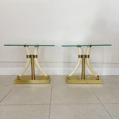 1980s Italian Faux Horn Occasional Side Drinks Tables