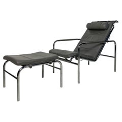 1980s Italian Genni Lounge Chair with Ottoman by Gabriele Mucchi for Zanotta