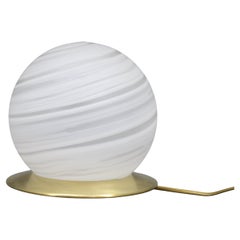 1980s Italian Globe Glass Table Lamp