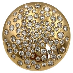 1980s Italian gold and diamond scatter dome ring