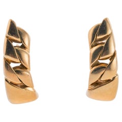 1980s Italian Gold Curb Link Earrings