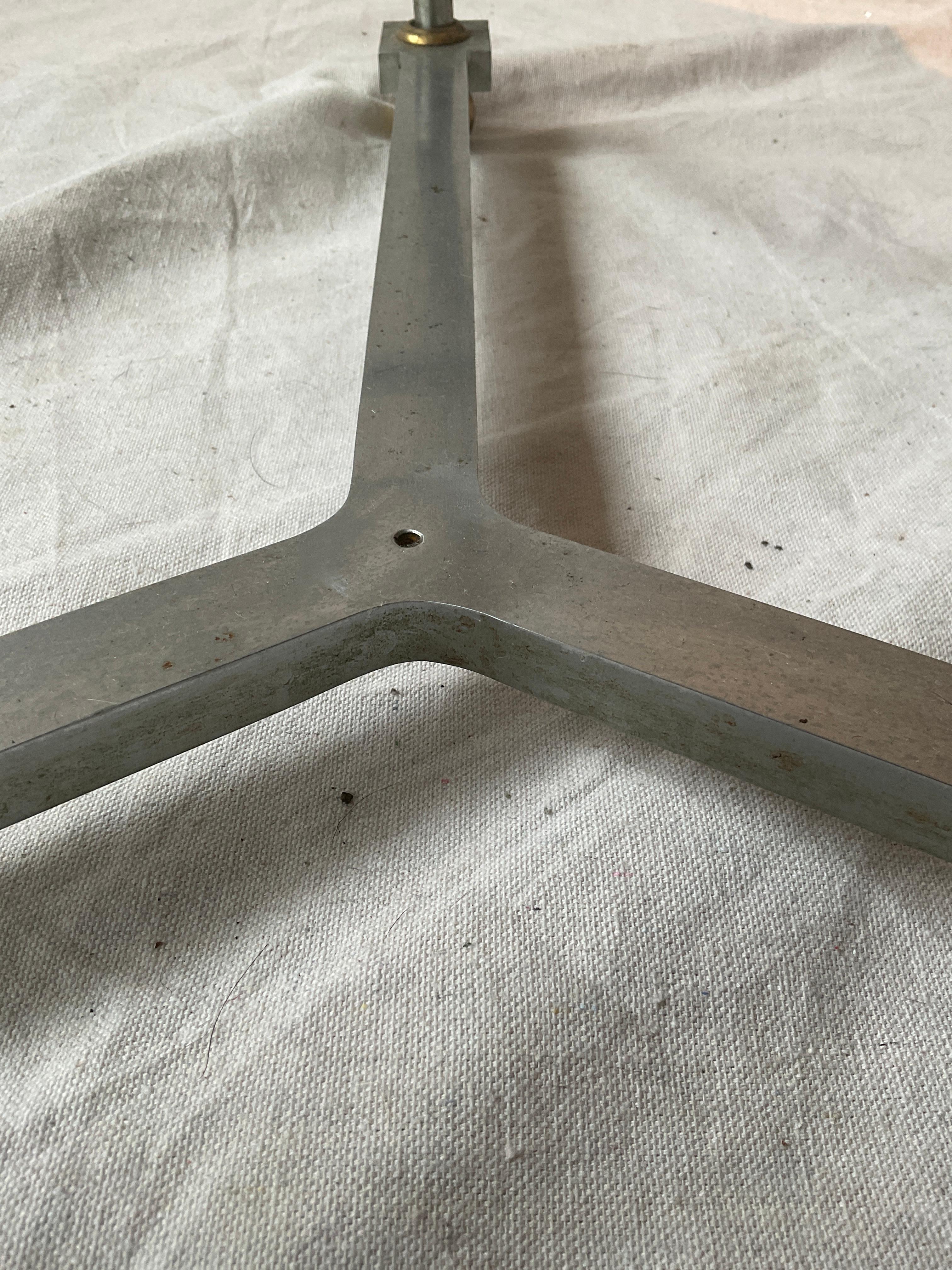 1980s Italian Gueridon Steel And Marble Top Table For Sale 2