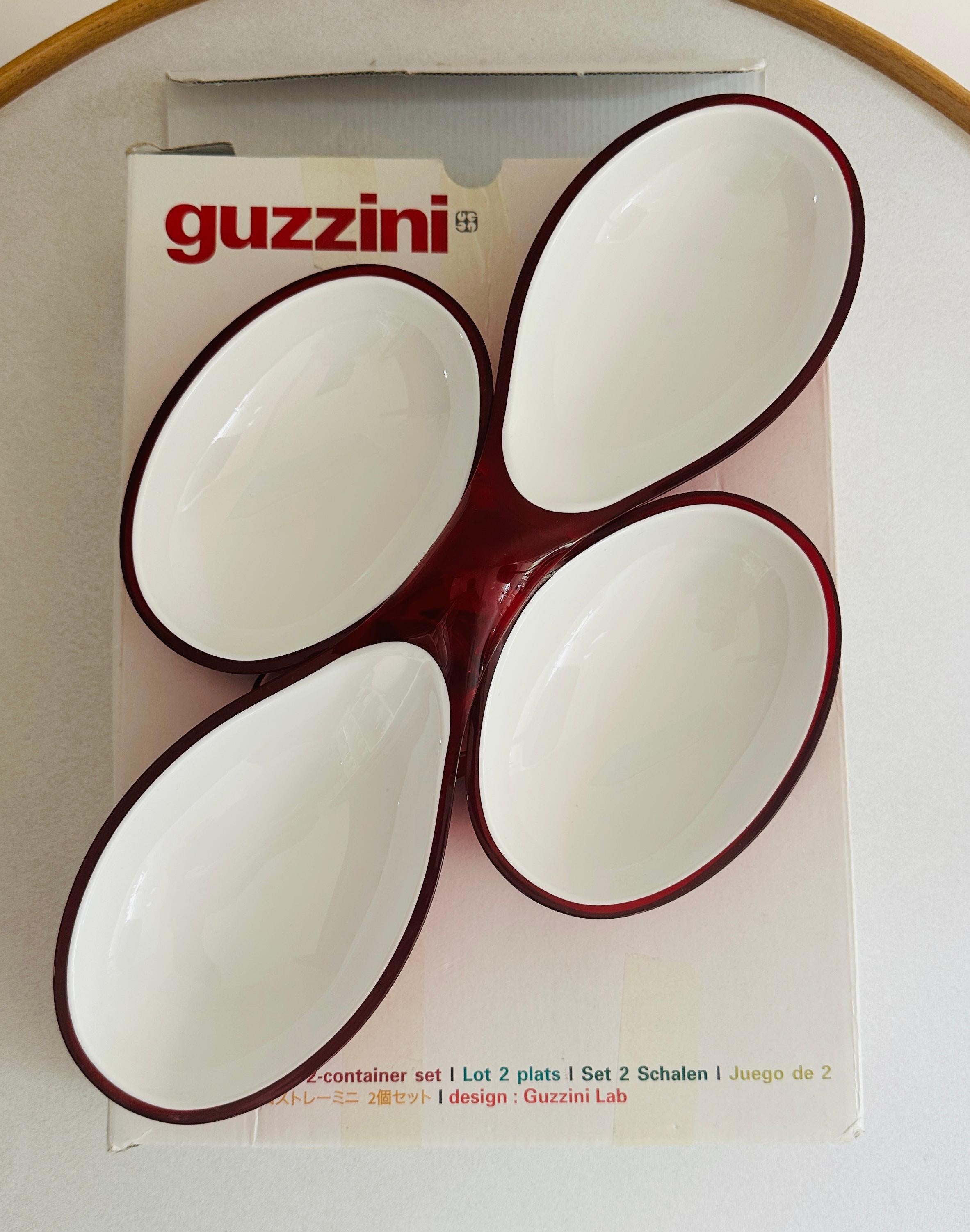1980 Italian Guzzini Lab Interlocking Red & White Platter inc Original Box en vente 6