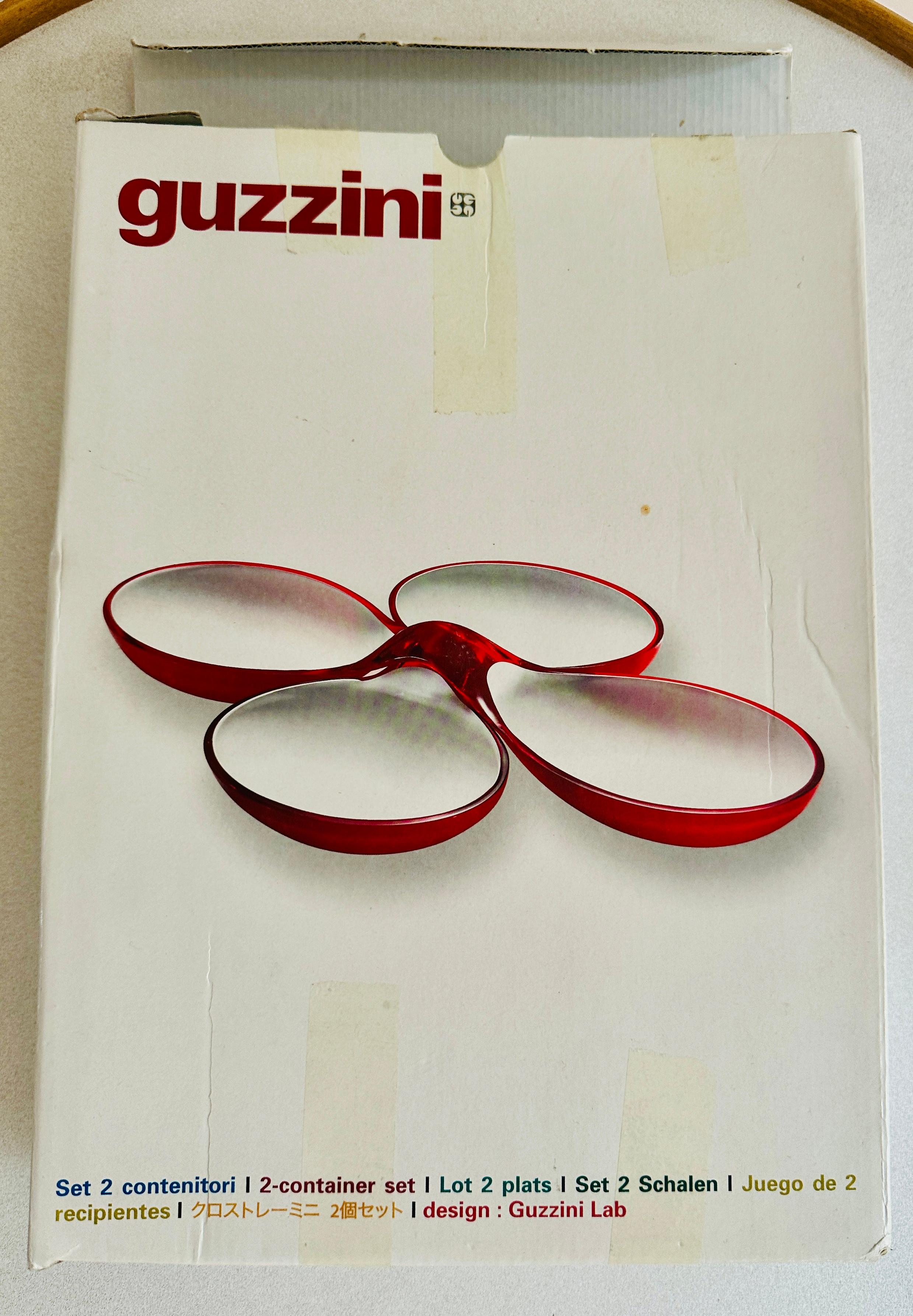 1980 Italian Guzzini Lab Interlocking Red & White Platter inc Original Box en vente 10